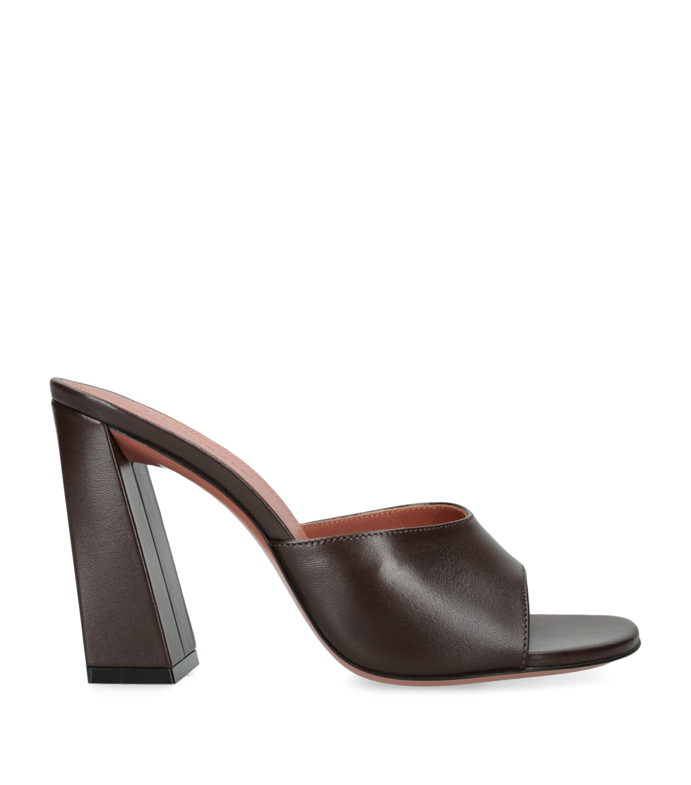 Leather Brigitte Mules 95 DARK BROWN Image 1