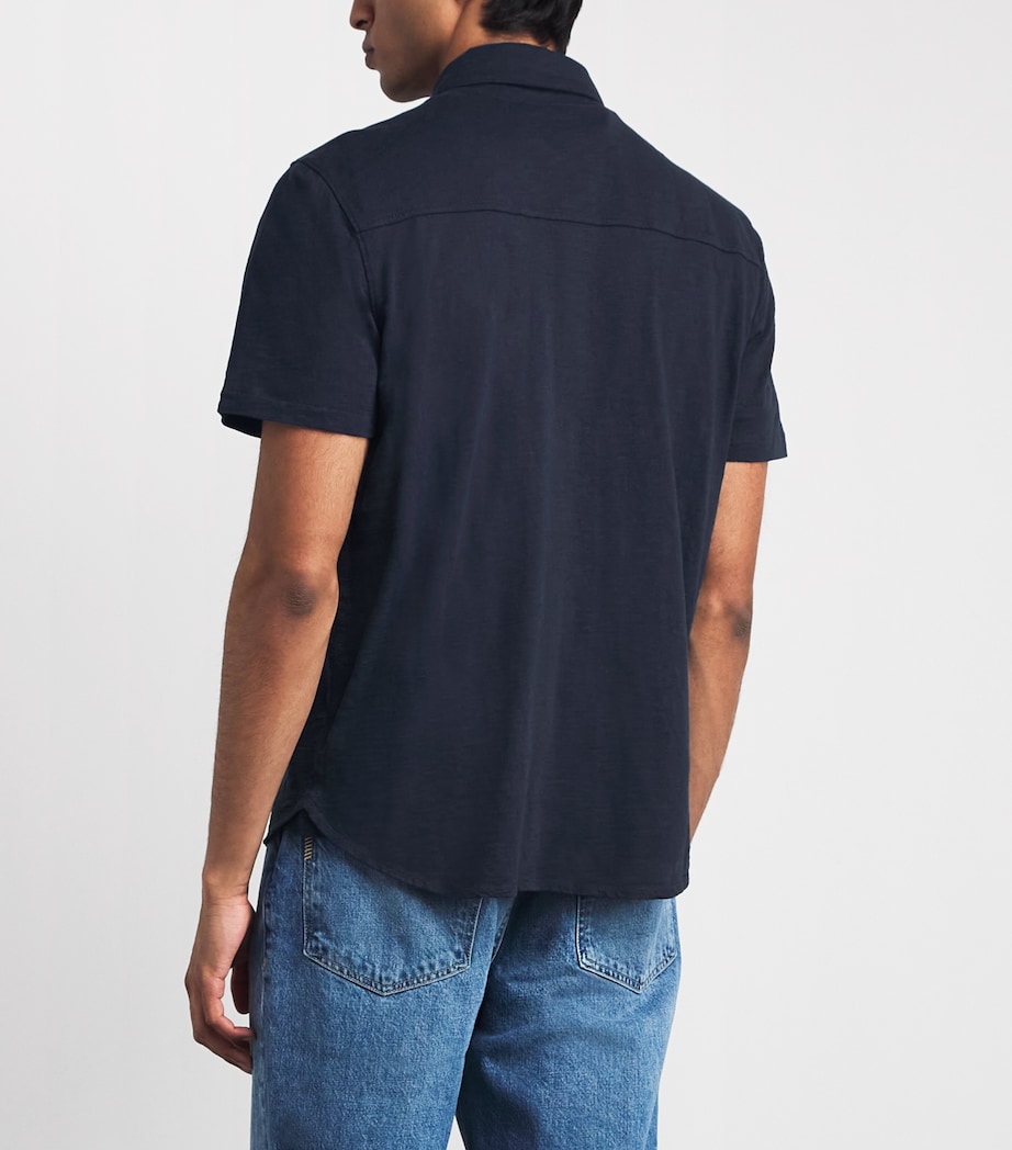 PAIGE Mens Cotton Carillo Polo Shirt Deep Anchor Image 5