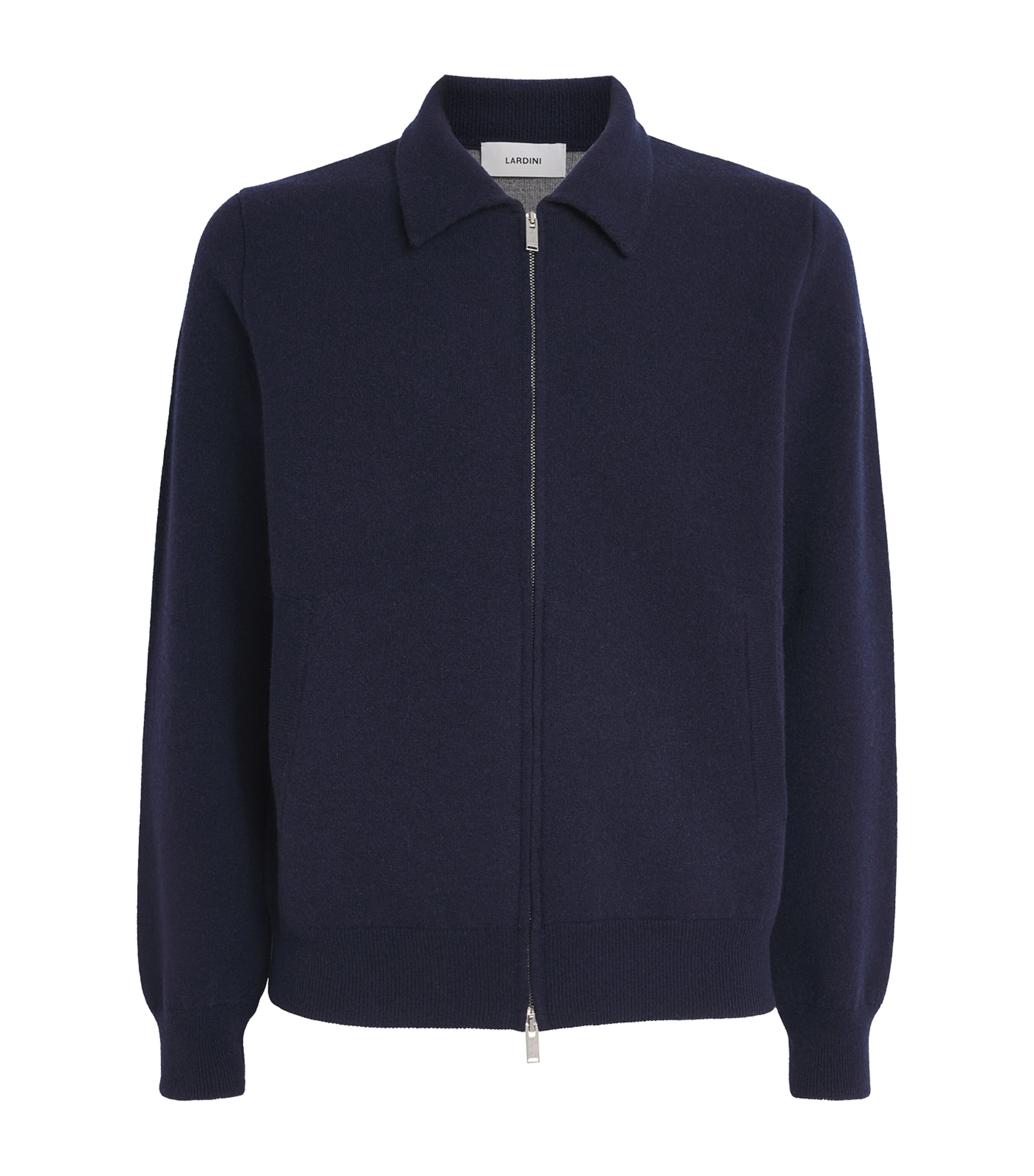 Lardini Mens Wool-Blend Zip-Up Overshirt Navy Image 1