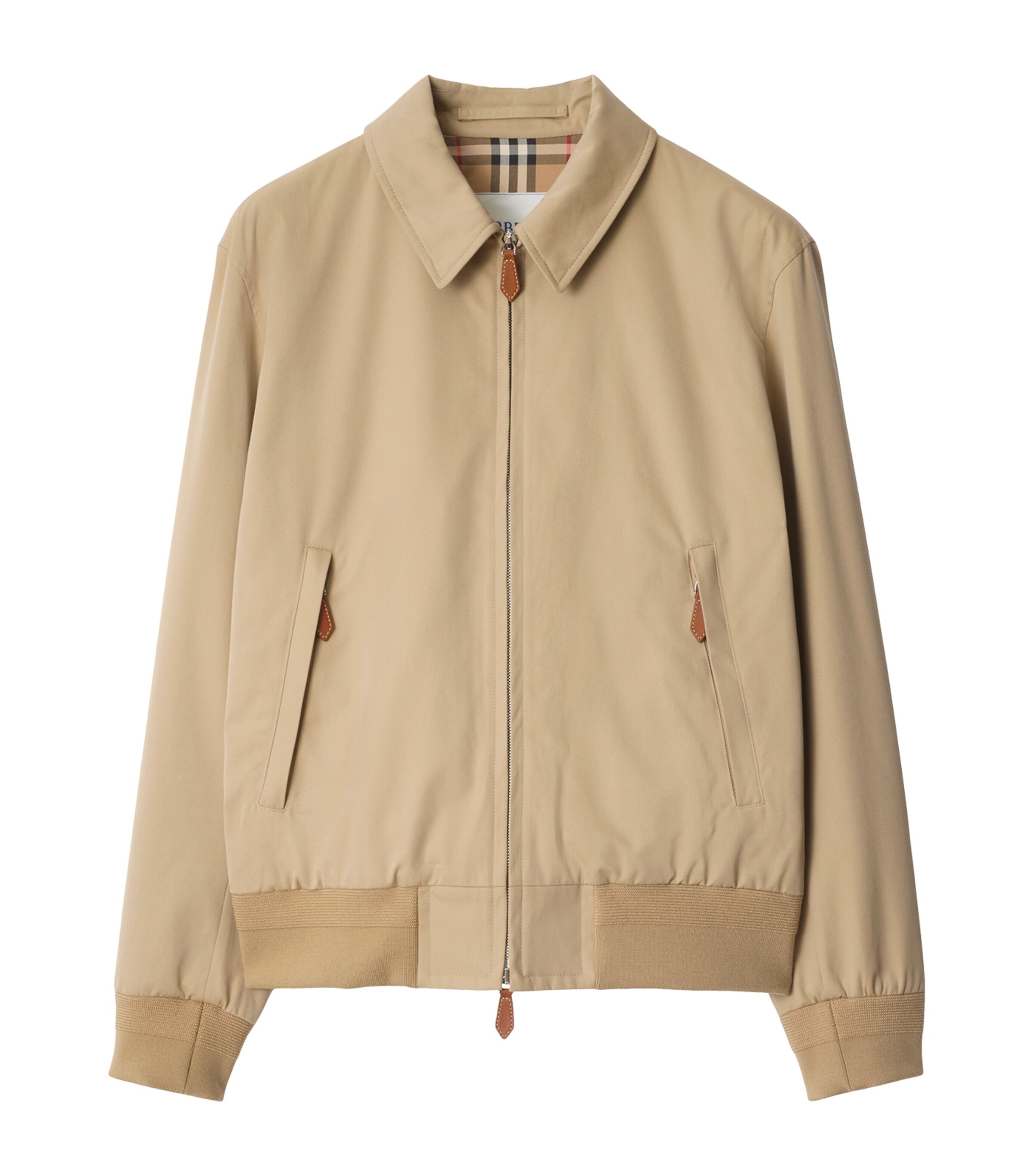 Burberry Beige Gabardine Harrington Jacket | Harrods US