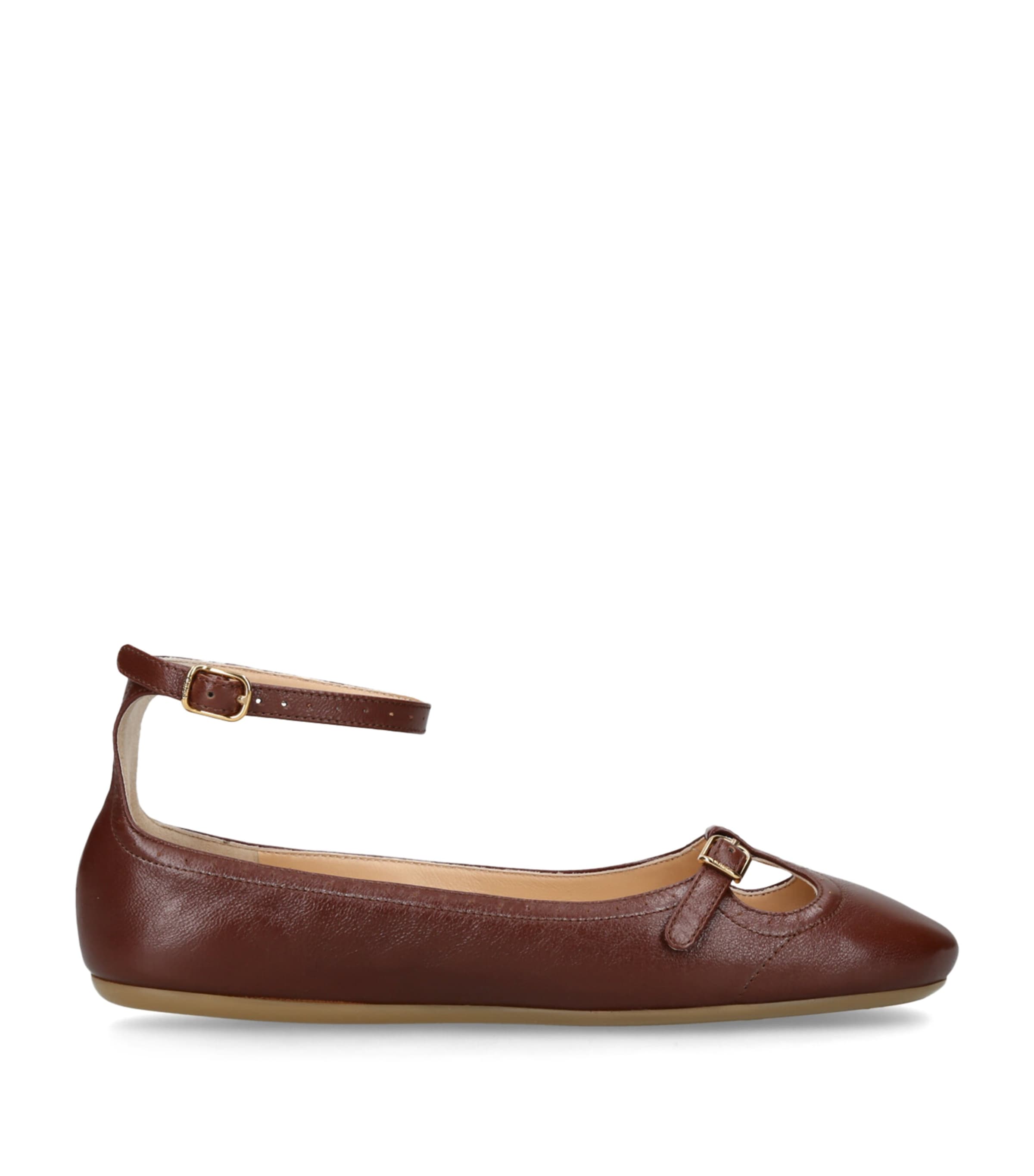 Chloé Leather Misty Ballet Flats In Brown