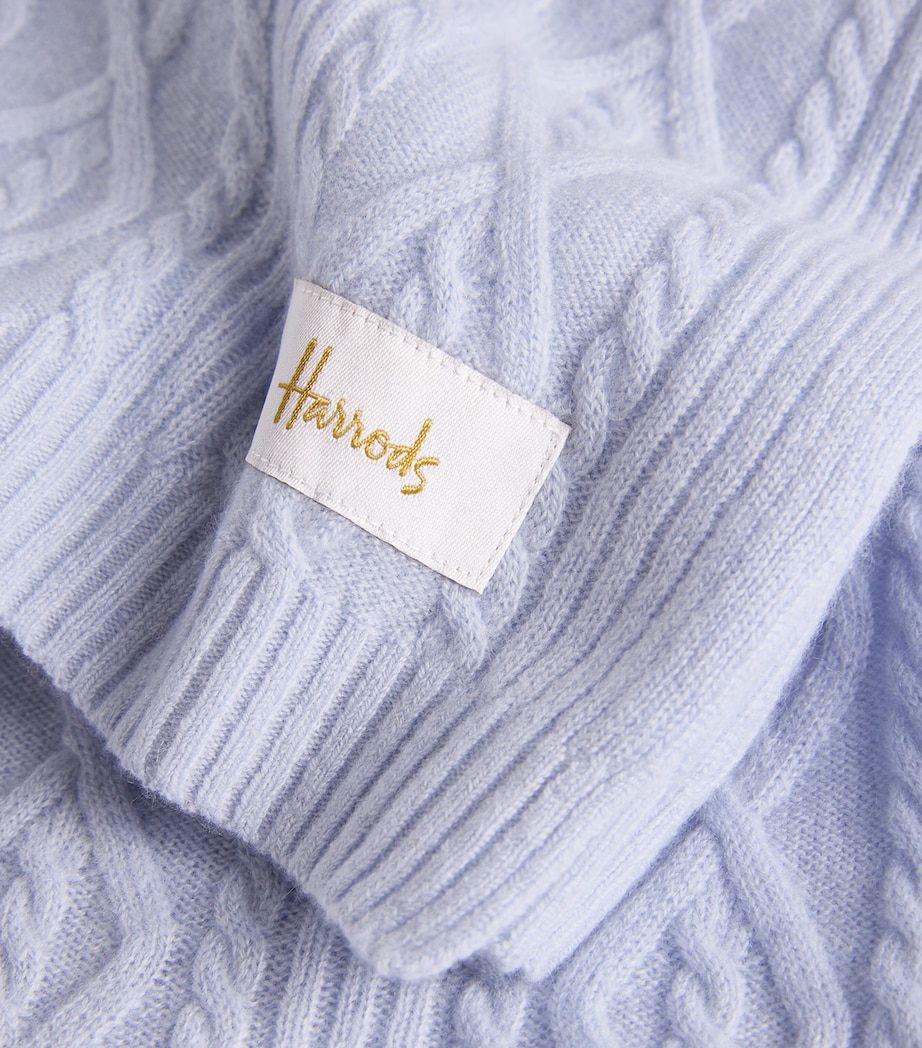 Harrods Cashmere Shawl Blue Image 3
