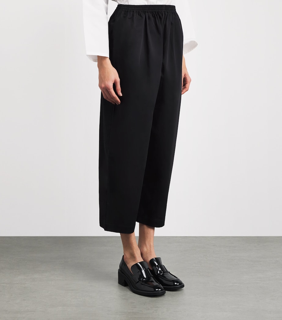 Eskandar Womens Cropped Japanese Trousers Black Image 4