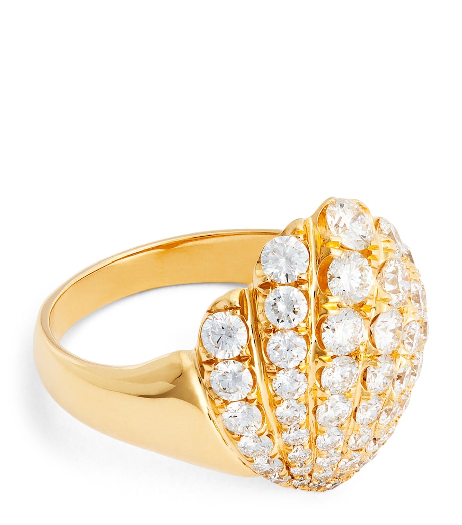 Yellow Gold and Diamond Aurora Shell Ring YELLOW GOLD Image 1