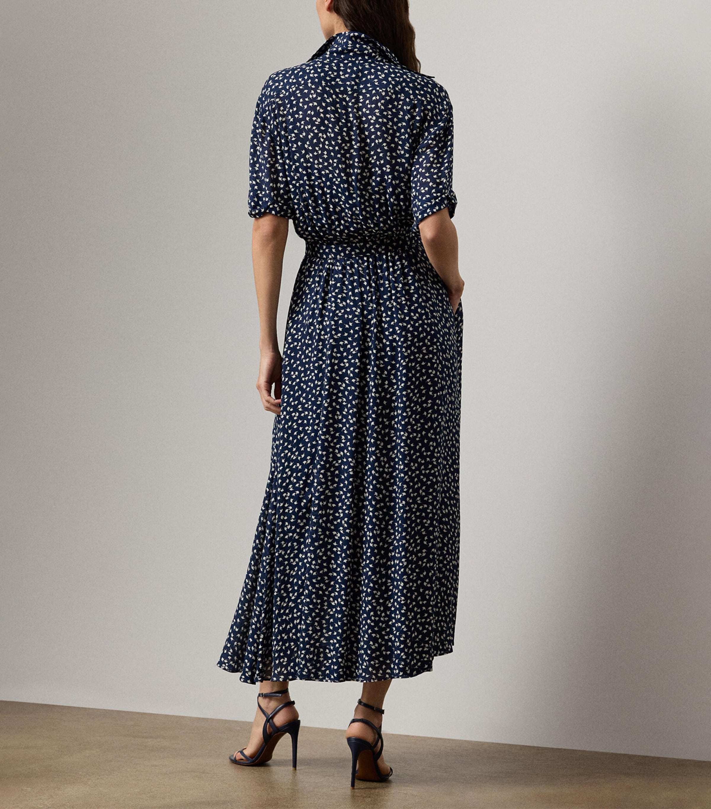 Sura Midi Shirt Dress NAVY-410 Image 3
