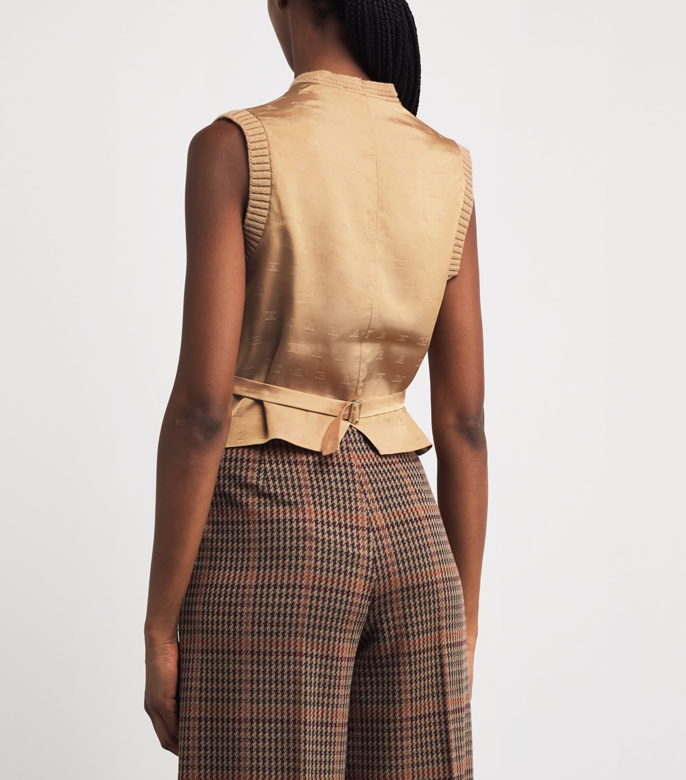 Wool-Cashmere-Blend Knitted Gilet CAMEL Image 4