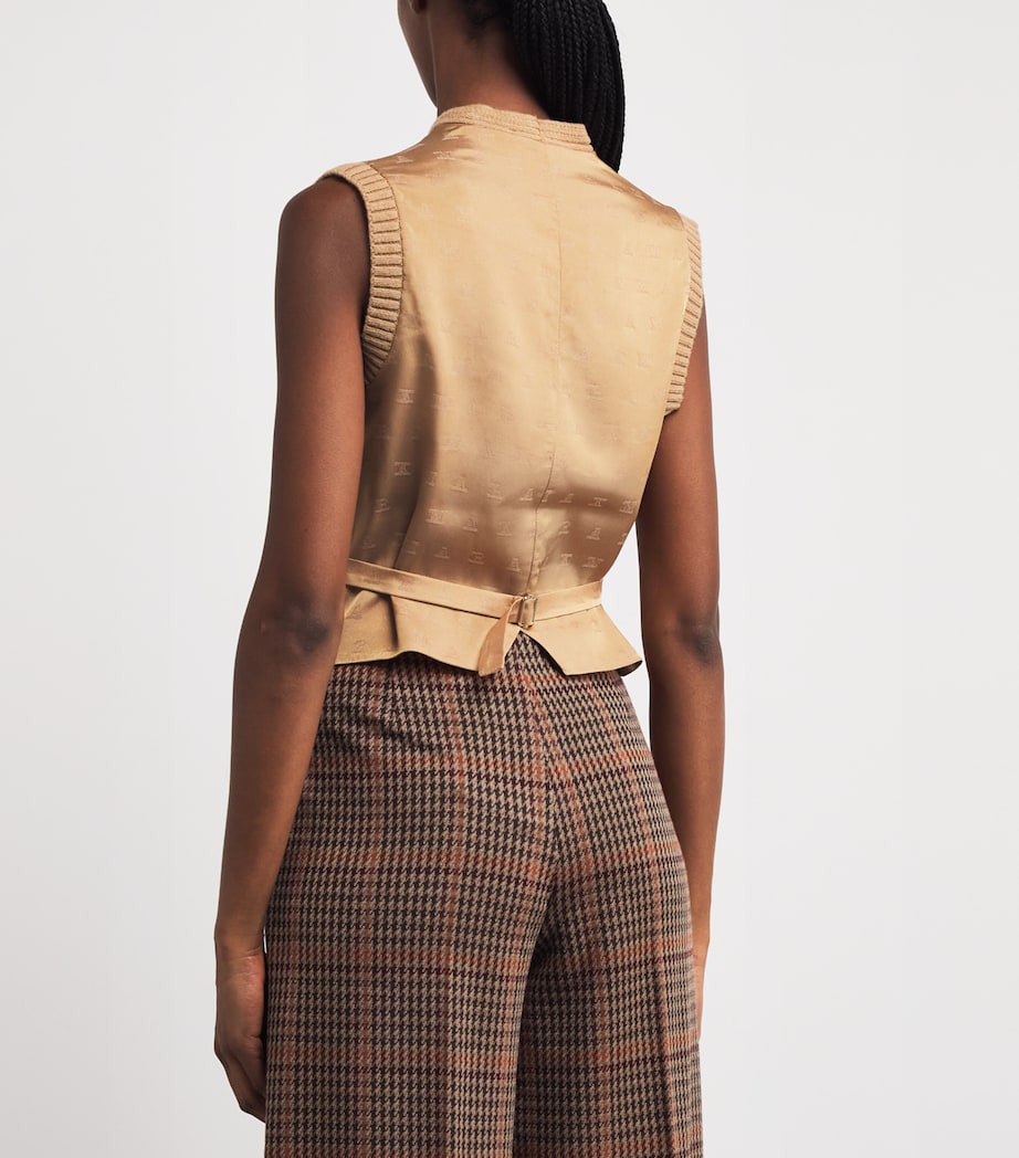 Wool-Cashmere-Blend Knitted Gilet CAMEL Image 4