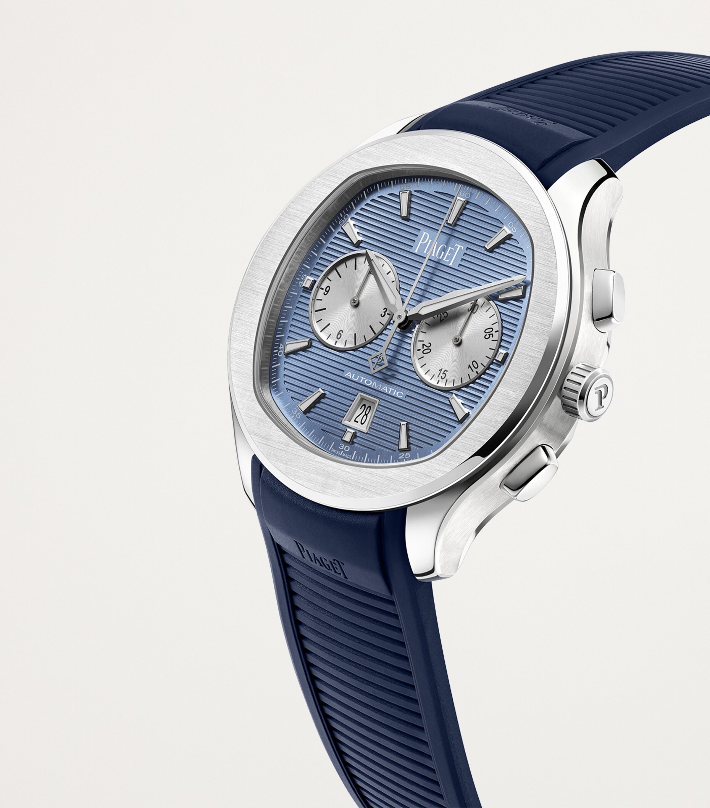 Stainless Steel Polo Chronograph Watch 42mm BLUE Image 2