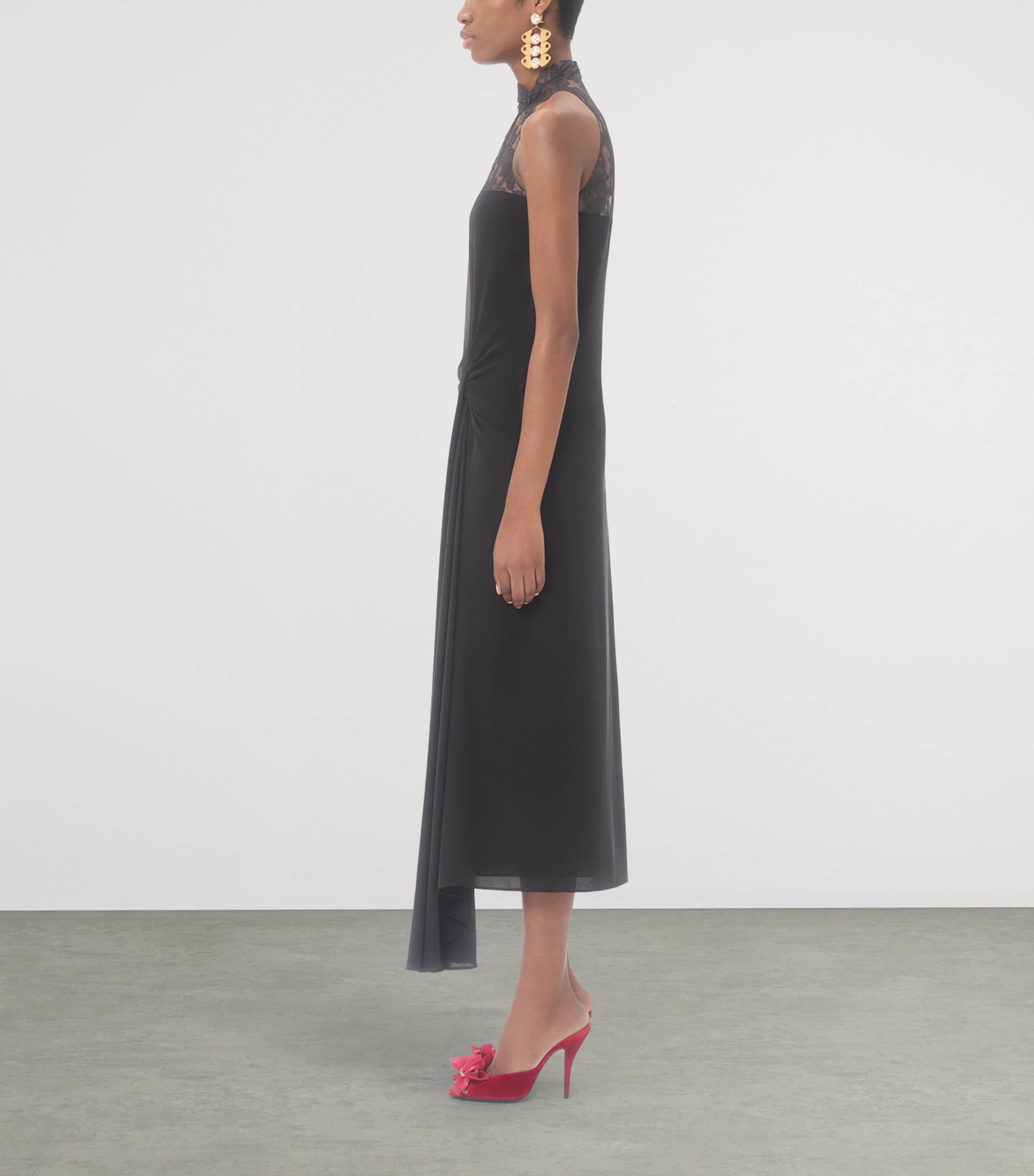 Valentino Womens Silk Georgette Midi Dress Image 3