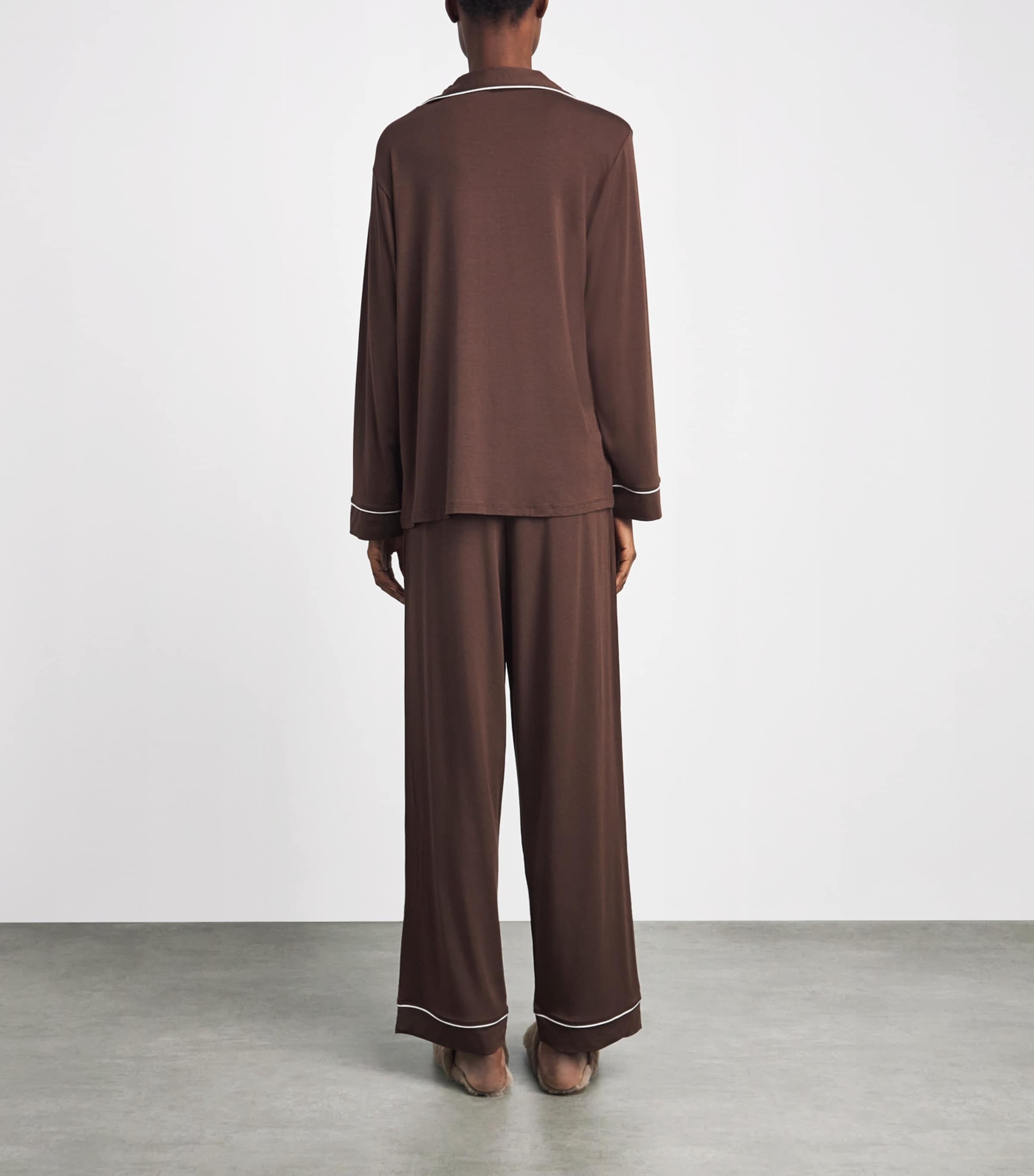 Eberjey Womens Gisele Pyjama Set Chocolate/ivory Image 4