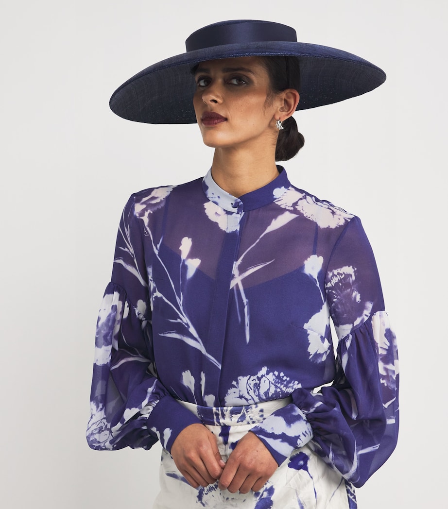EMILY-LONDON Ribbon-Detail Hat Navy Image 3