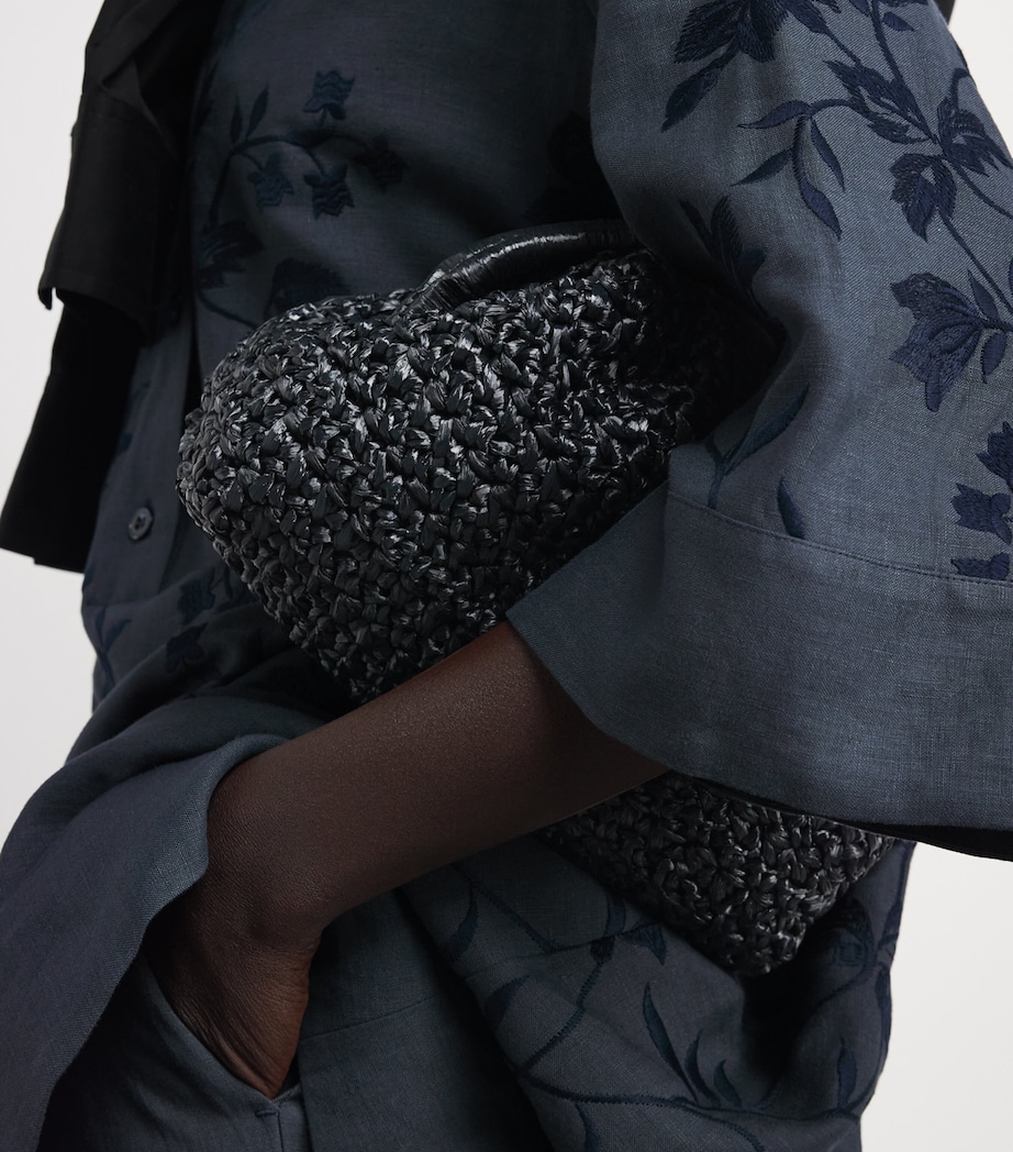 Eleventy Raffia Woven Clutch Bag Nero Image 2