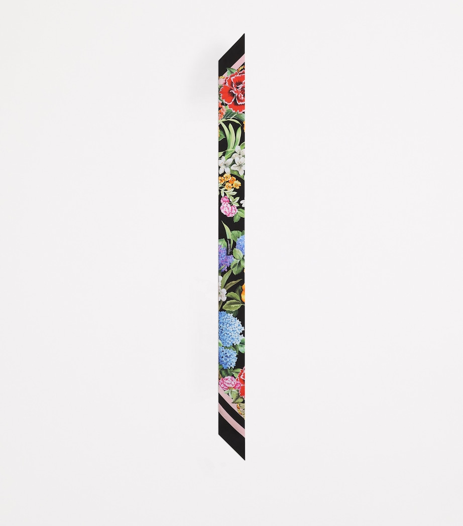 Silk Floral Twilly H45KU-MIX FIORI/NERO Image 2