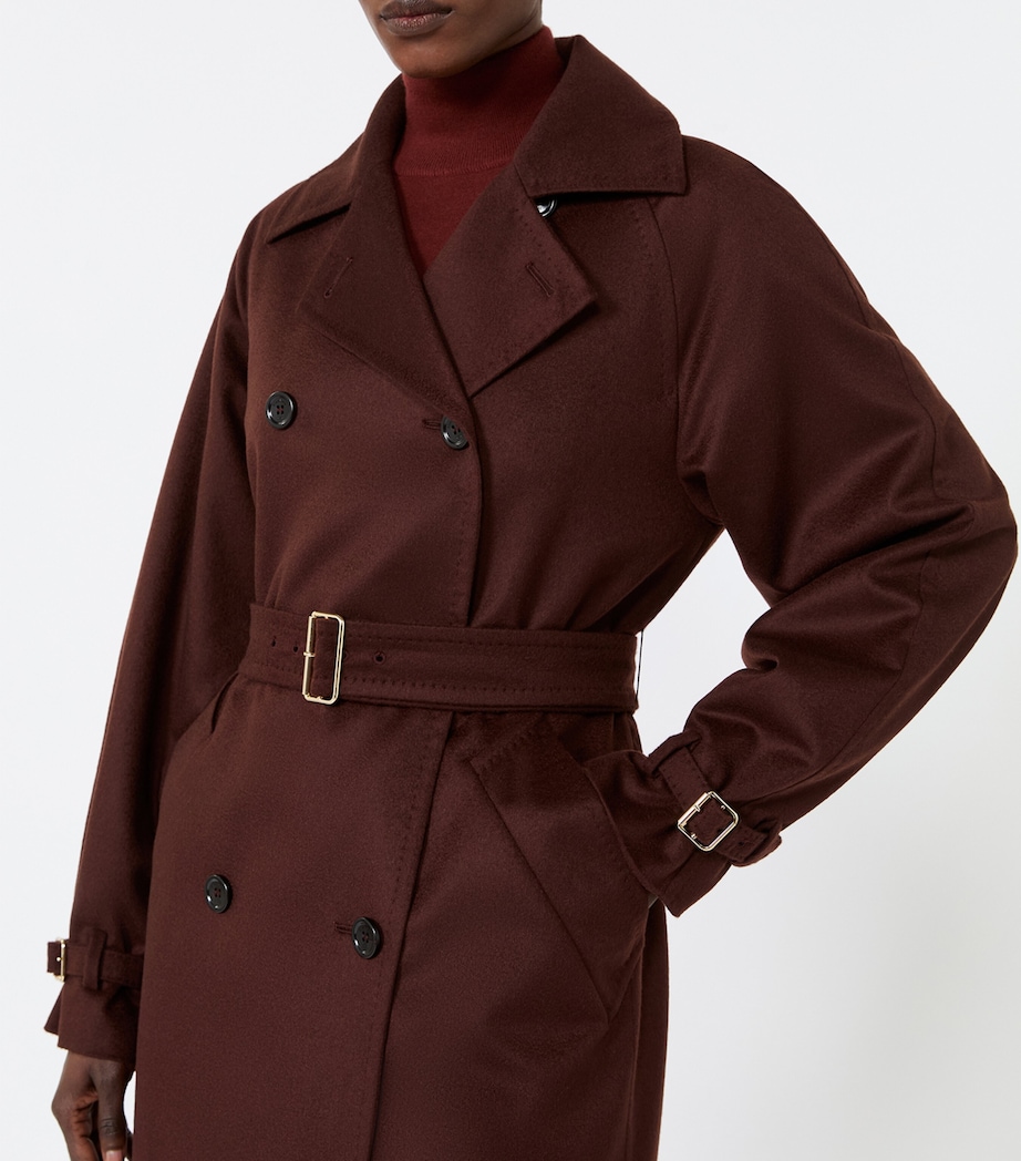 Max Mara Womens Cashmere Trench Coat Rust Image 4