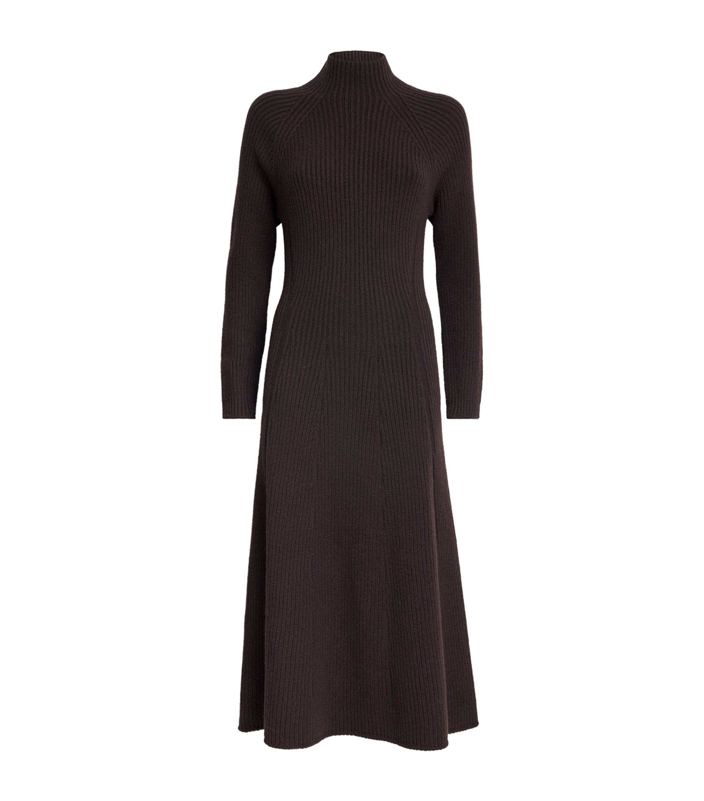 Cashmere-Blend Ribbed Midi Knitted Dress SB7290 MOLASSES Image 1