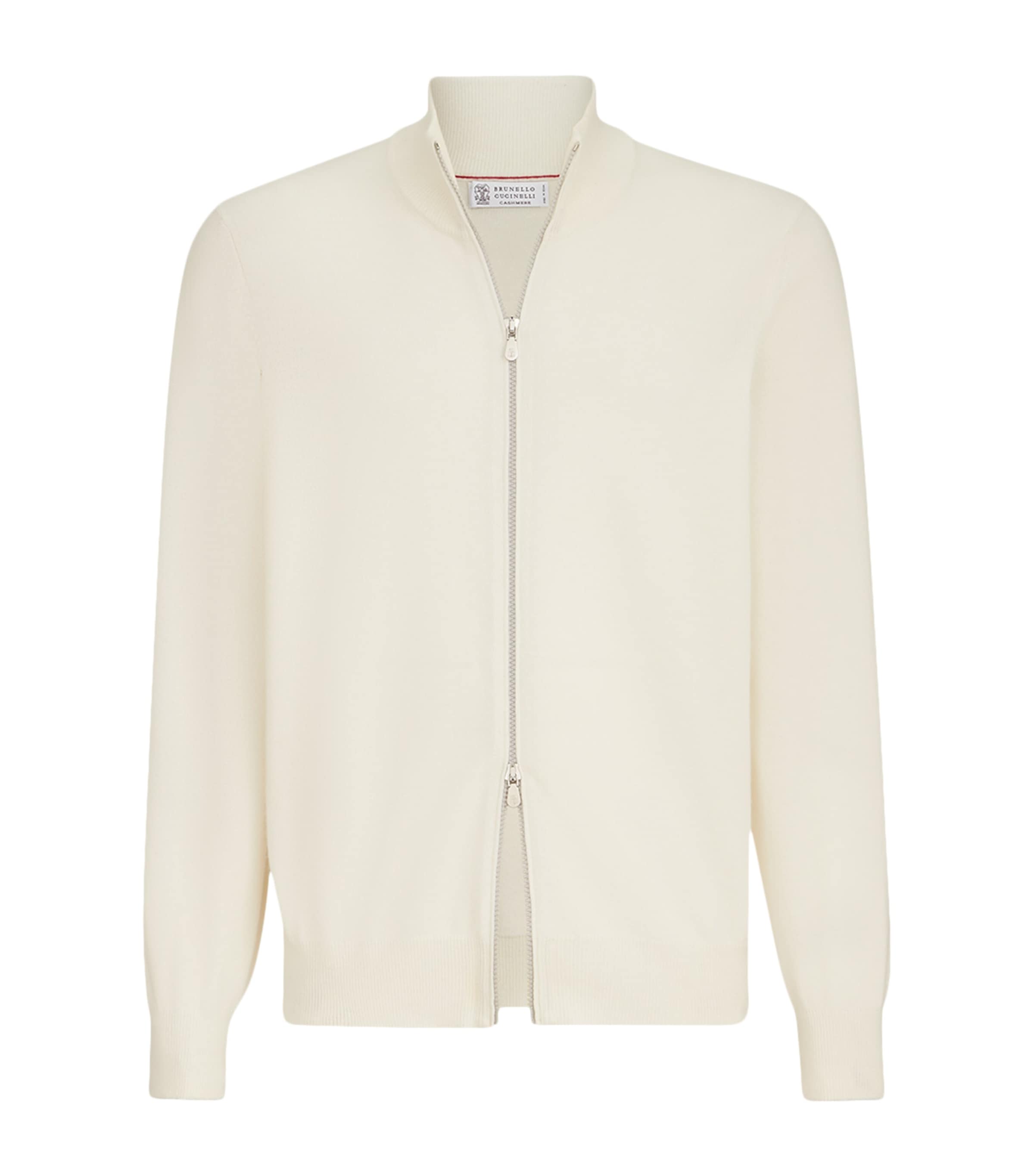 Brunello Cucinelli Mens Cashmere Zip-Up Cardigan Image 1