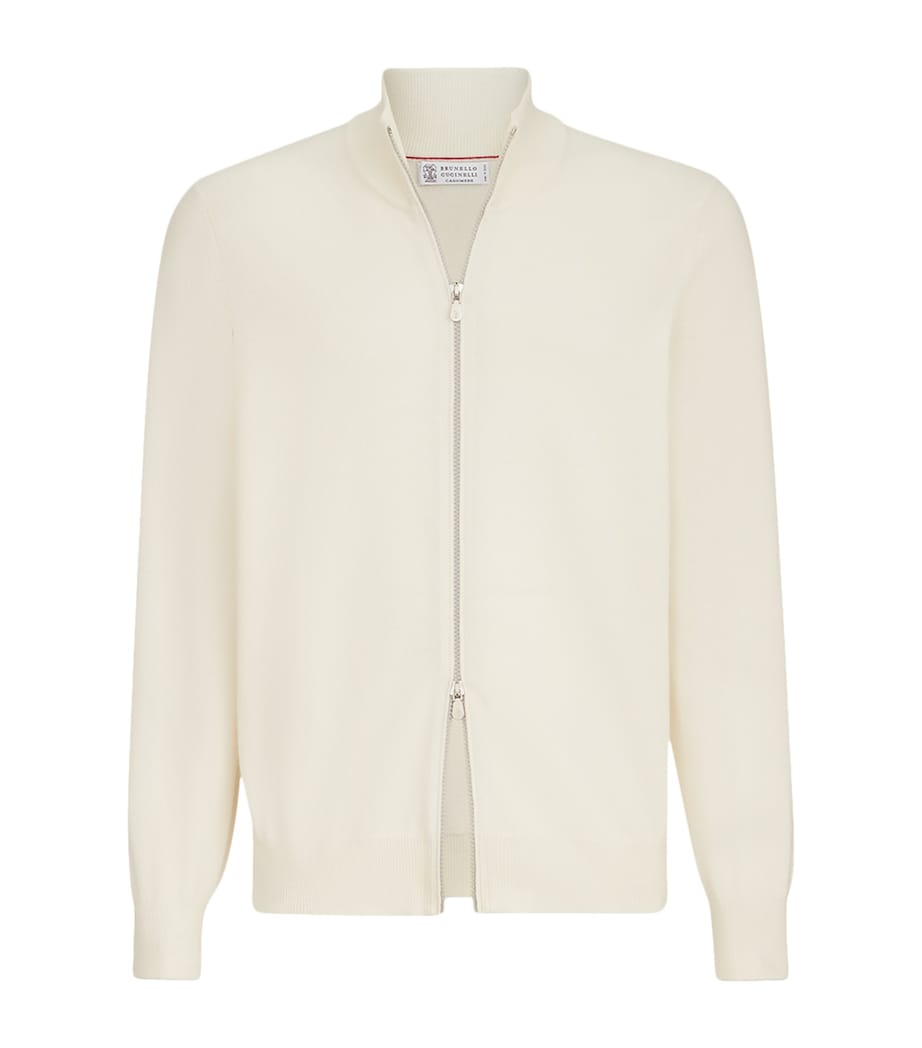 Brunello Cucinelli Mens Cashmere Zip-Up Cardigan Image 1