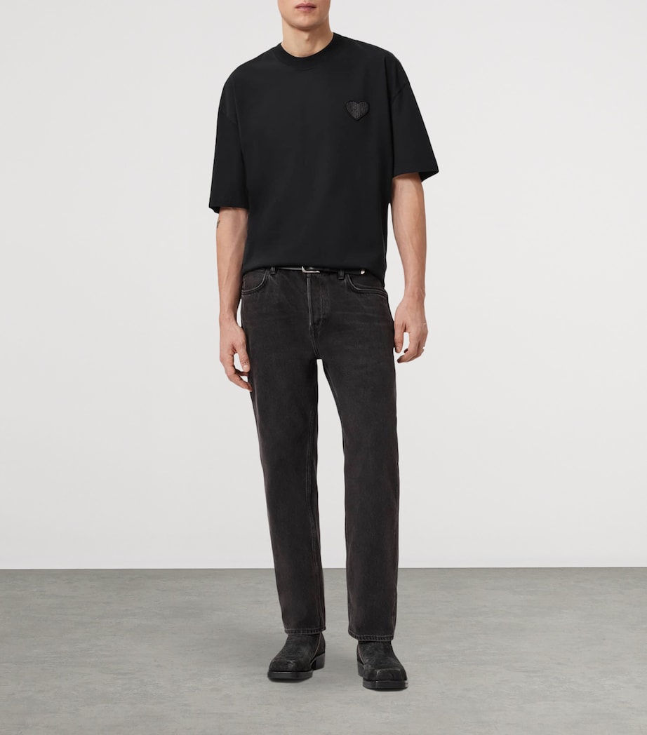 AllSaints Mens Organic Cotton Lover T-Shirt Washed Black Image 5