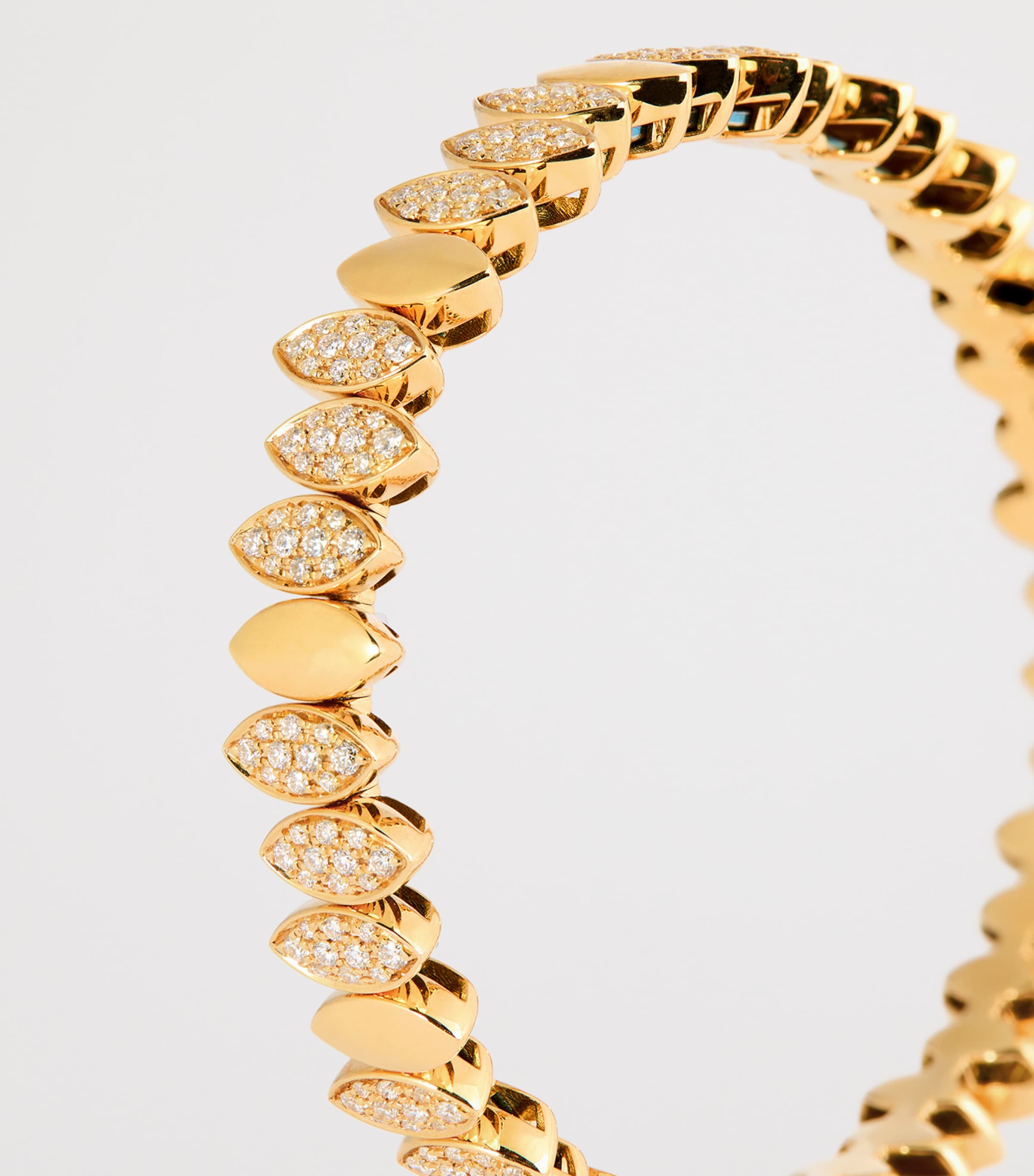 Yellow Gold and Diamond Navette Bangle YELLOW GOLD Image 6