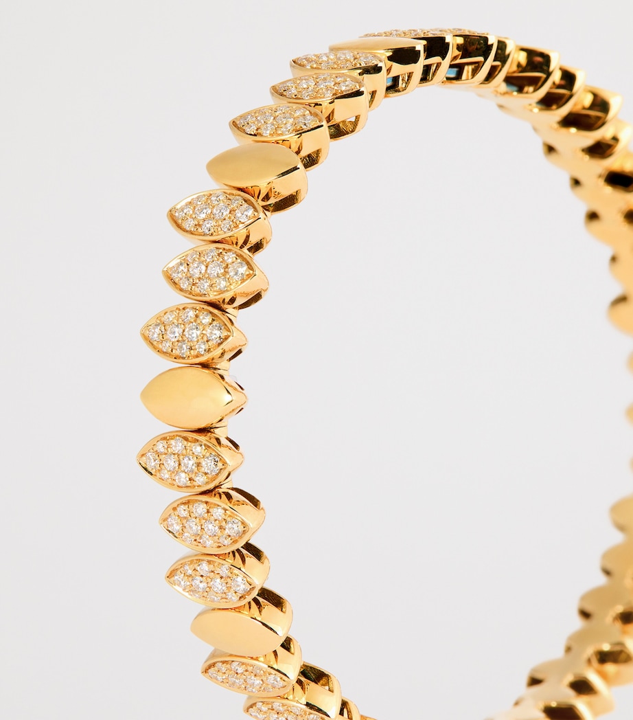 Yellow Gold and Diamond Navette Bangle YELLOW GOLD Image 6