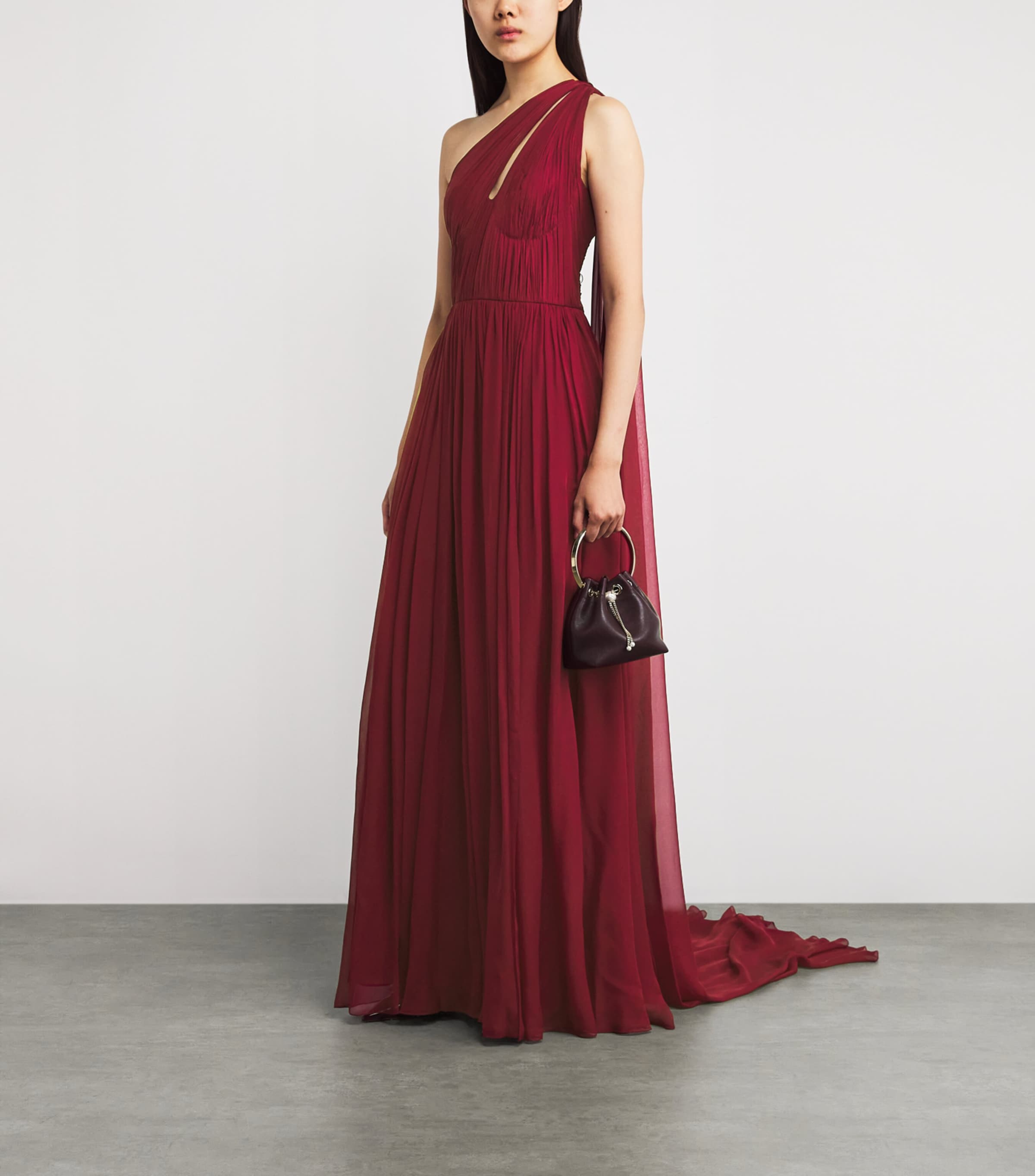 Silk Ruched Gown 191724 CABERNET Image 2