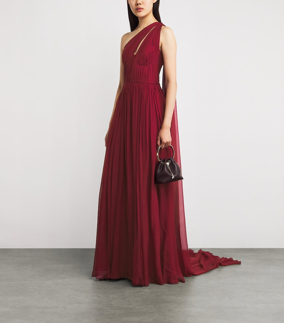 Silk Ruched Gown 191724 CABERNET Image 2