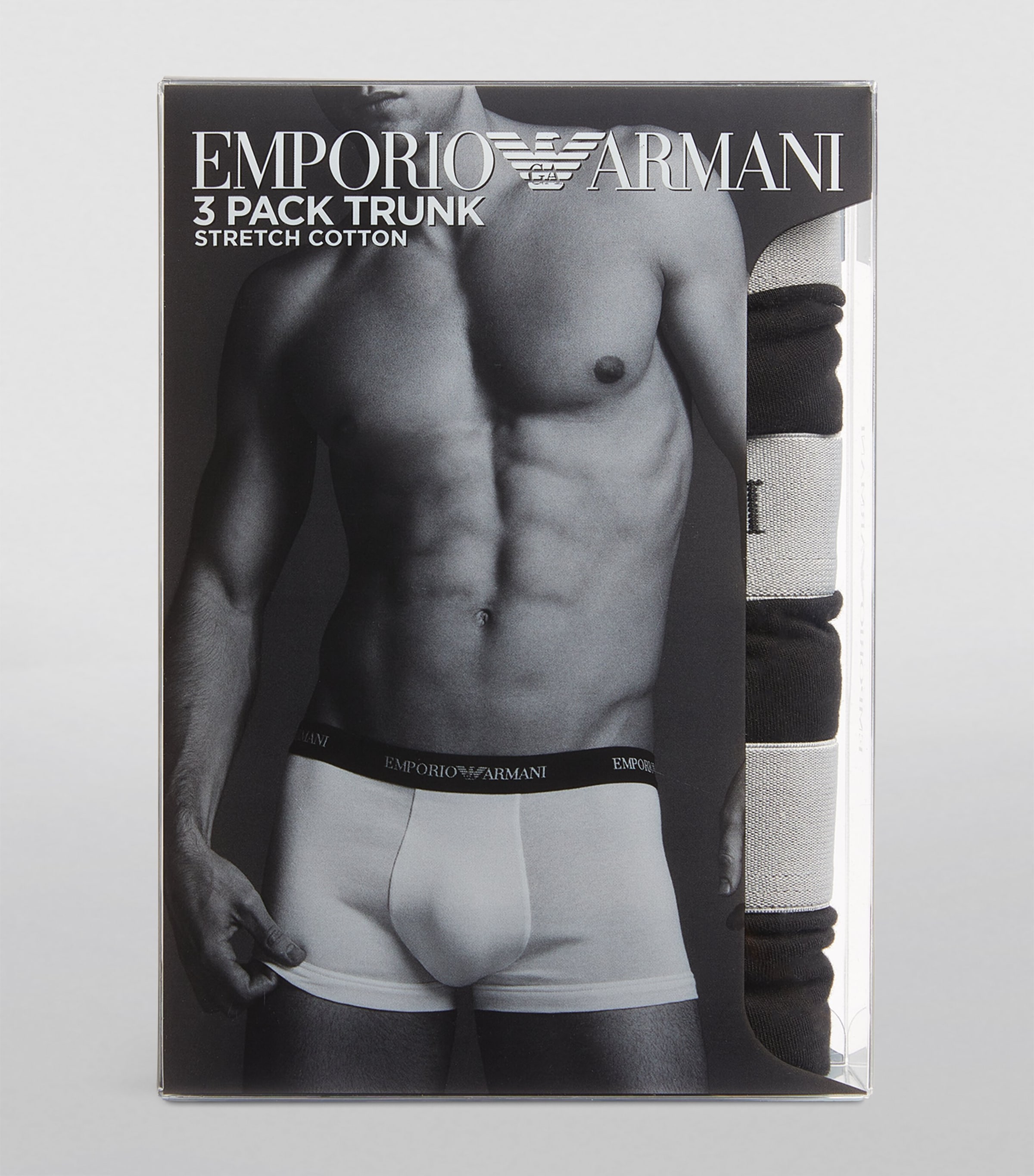 Stretch-Cotton Trunks (Pack of 3) 00120 BLK Image 4