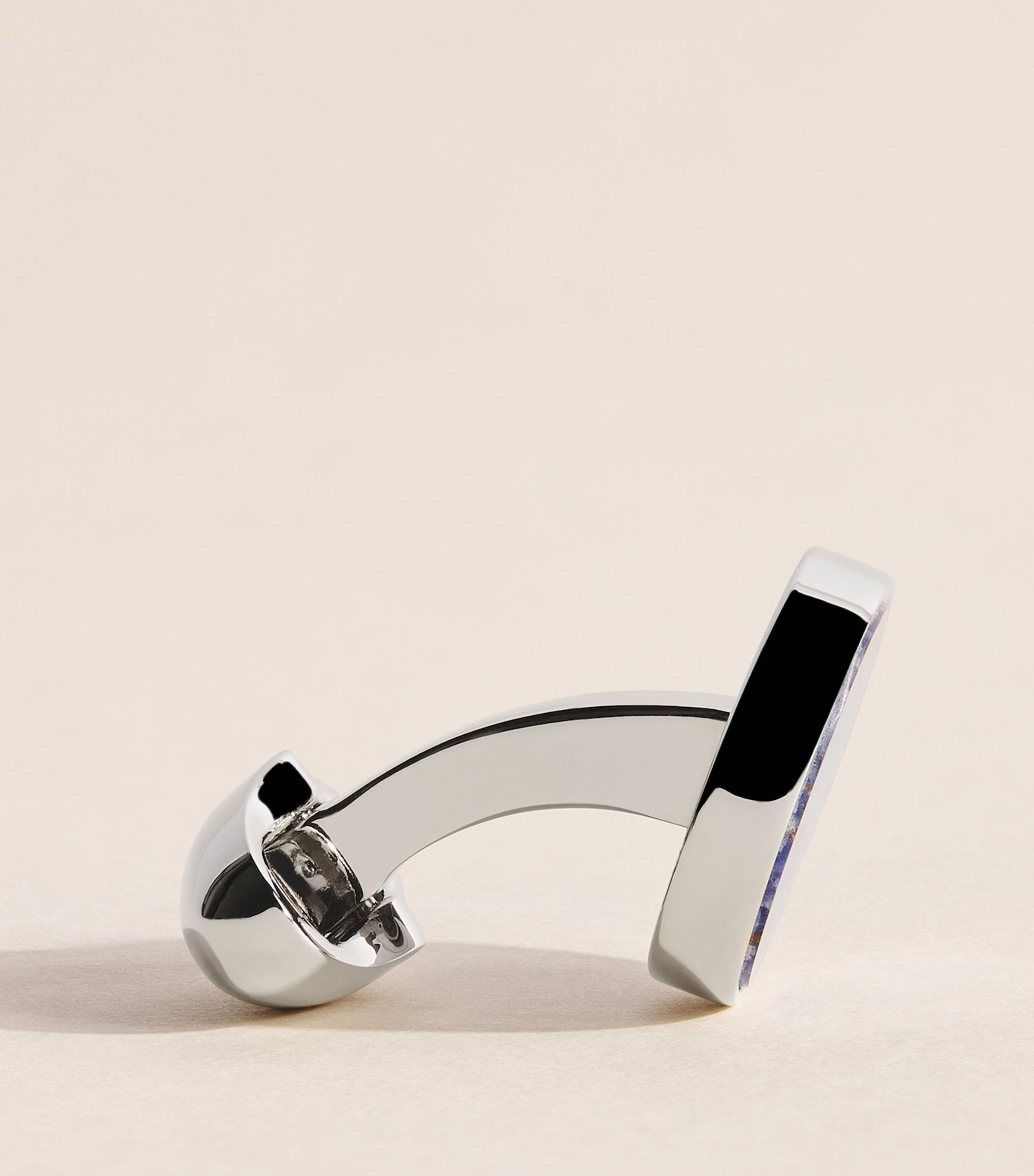 Babette Wasserman Rhodium-Plated Sodalite Deco Cufflinks Sodalite Image 4