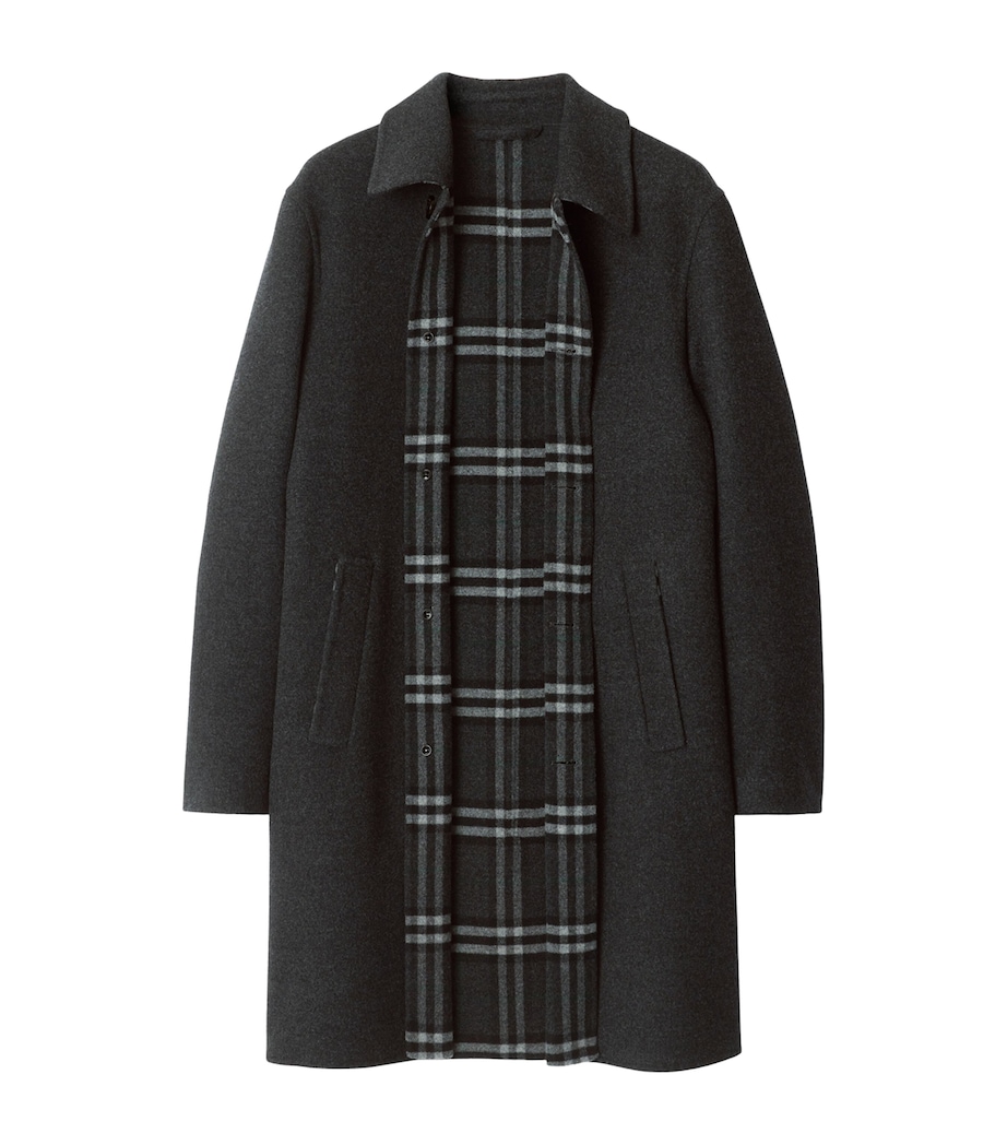 Burberry Mens Wool Mid-Length Car Coat Charcoal/charcoal Ck Image 3