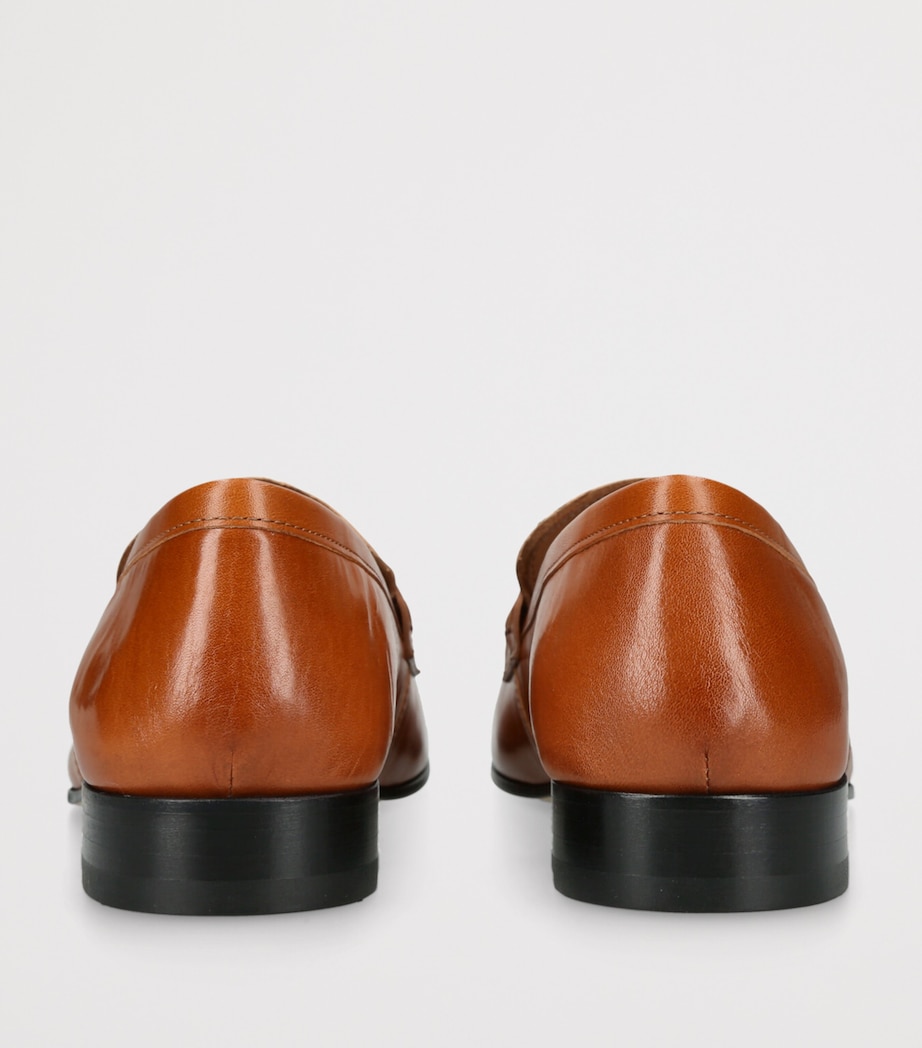 DRIES VAN NOTEN Leather Penny Loafers Tan Image 2