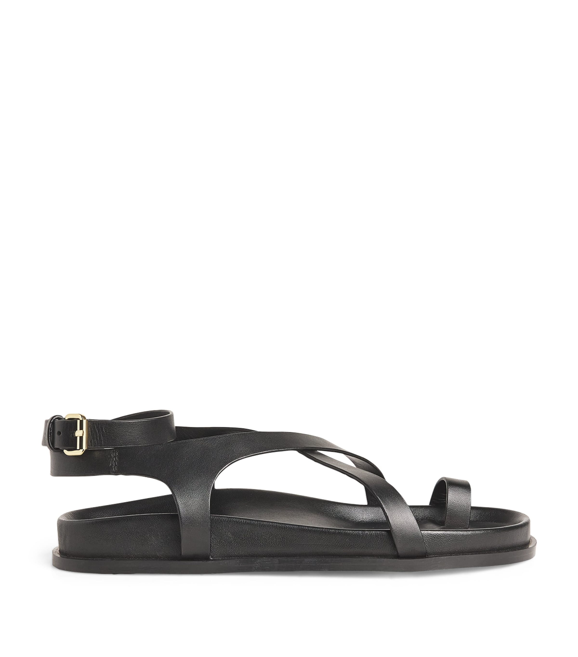 Shop A.emery A. Emery Leather Jalen Slim Sandals In Black