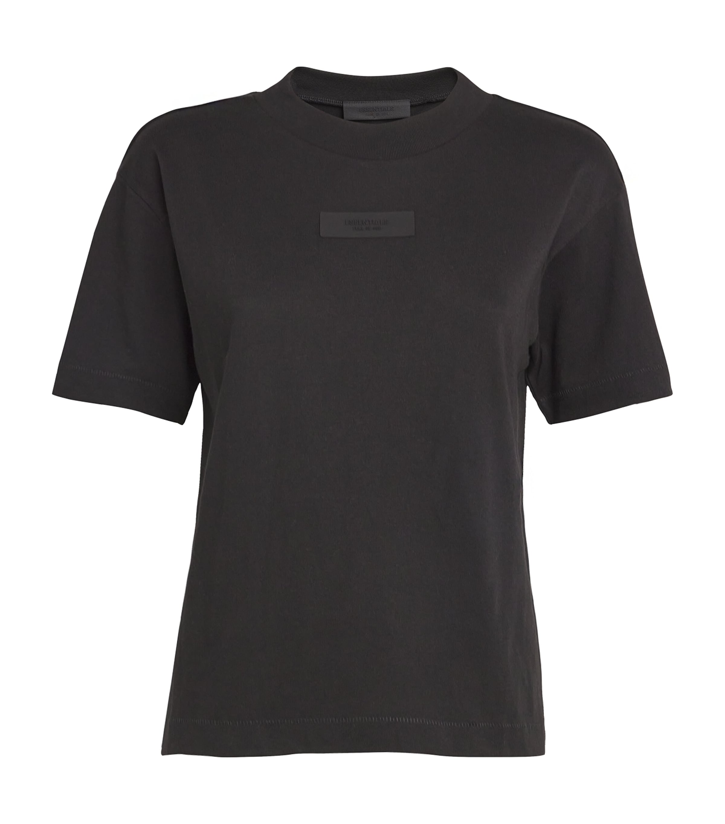 Fear Of God Cotton-blend Logo Patch T-shirt In Black