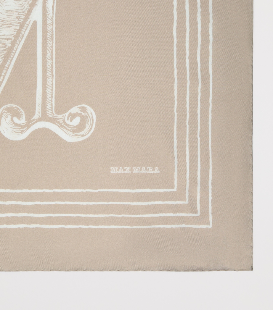 Max Mara Silk Logo Scarf Sand Image 2