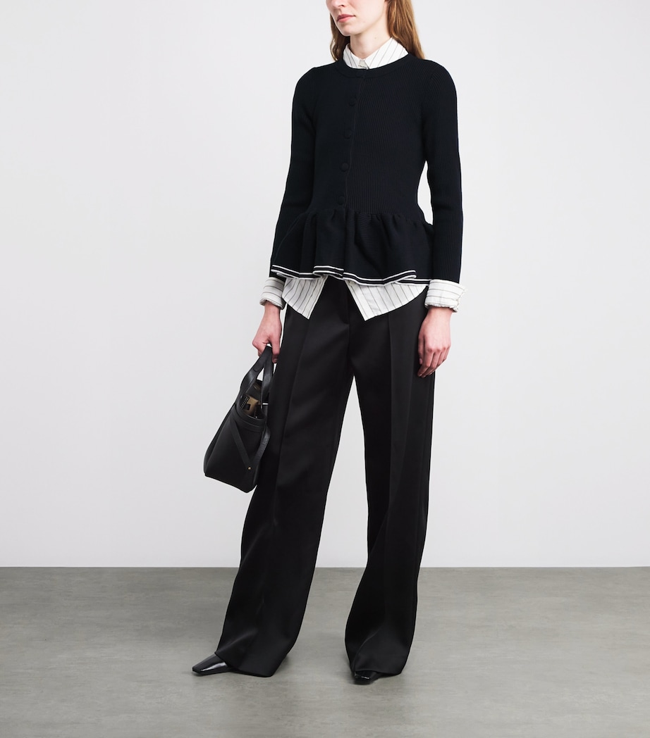 Peplum-Hem Cardigan NAVY Image 2