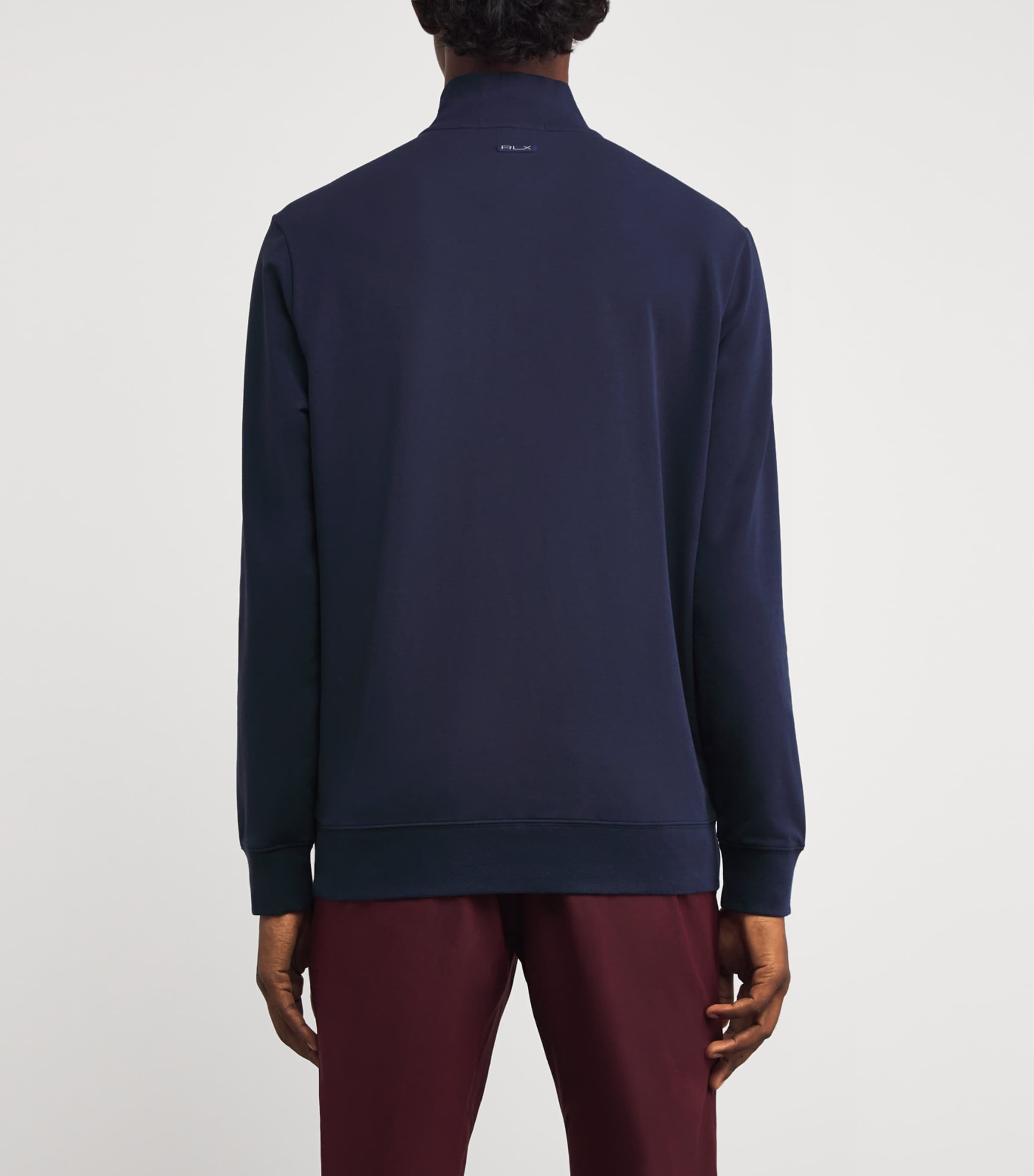 Cotton-Blend Polo Pony Quarter-Zip Sweater REFINED NAVY Image 4