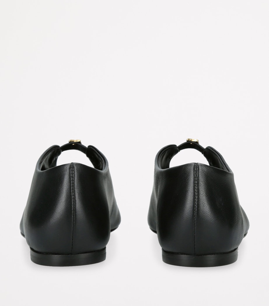 Leather 4G Liquid Ballet Flats BLACK Image 2