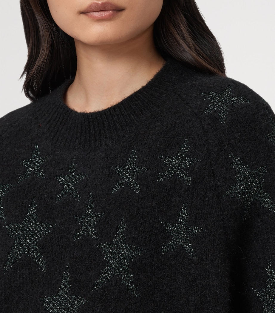 Jacquard Cosmos Sweater BLACK/GREEN Image 6