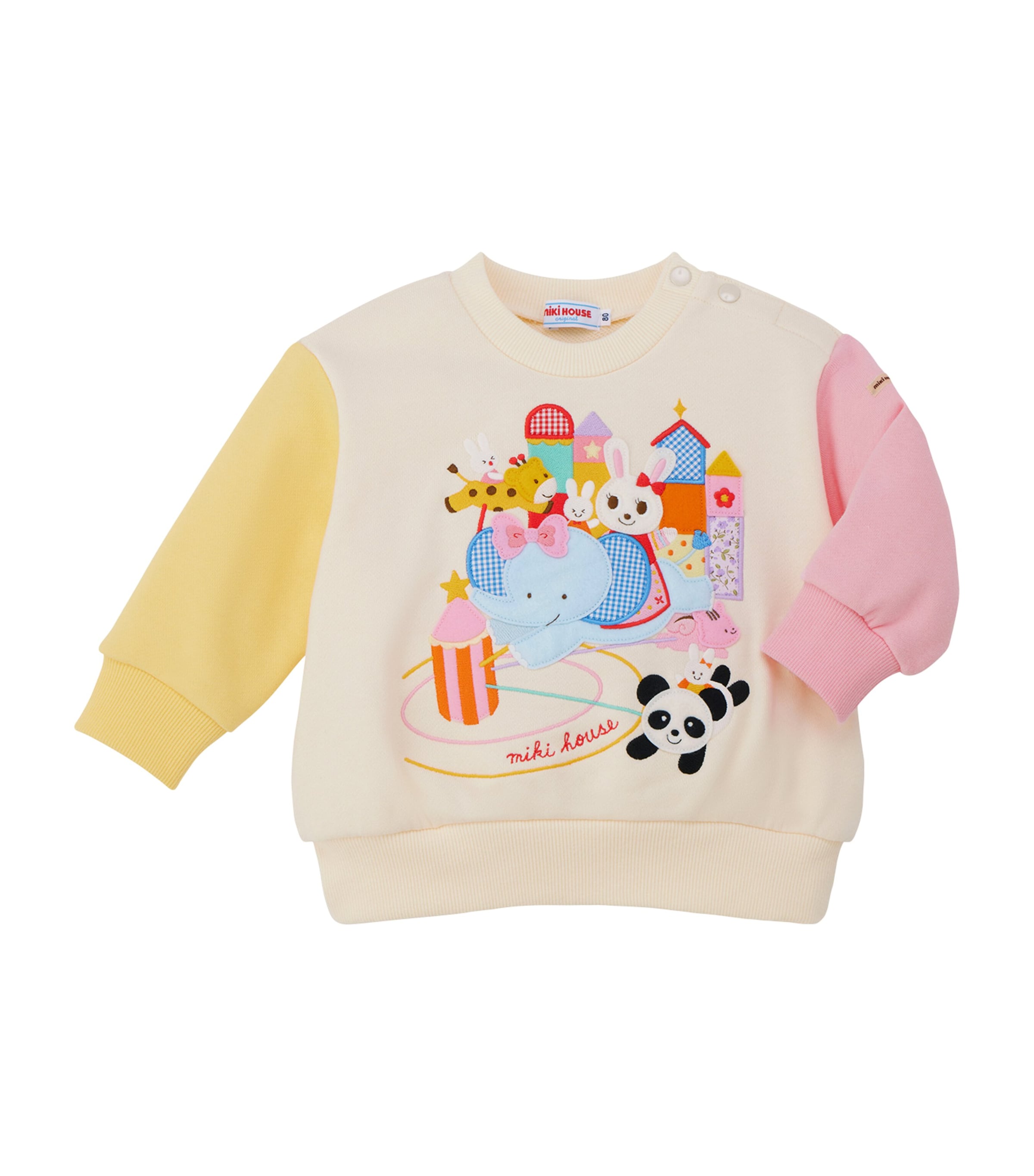 Miki House Cotton Animal Sweatshirt In Multi