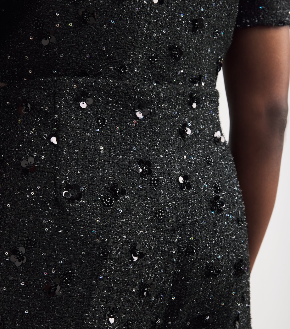 Embellished Tweed Trousers BLACK Image 6