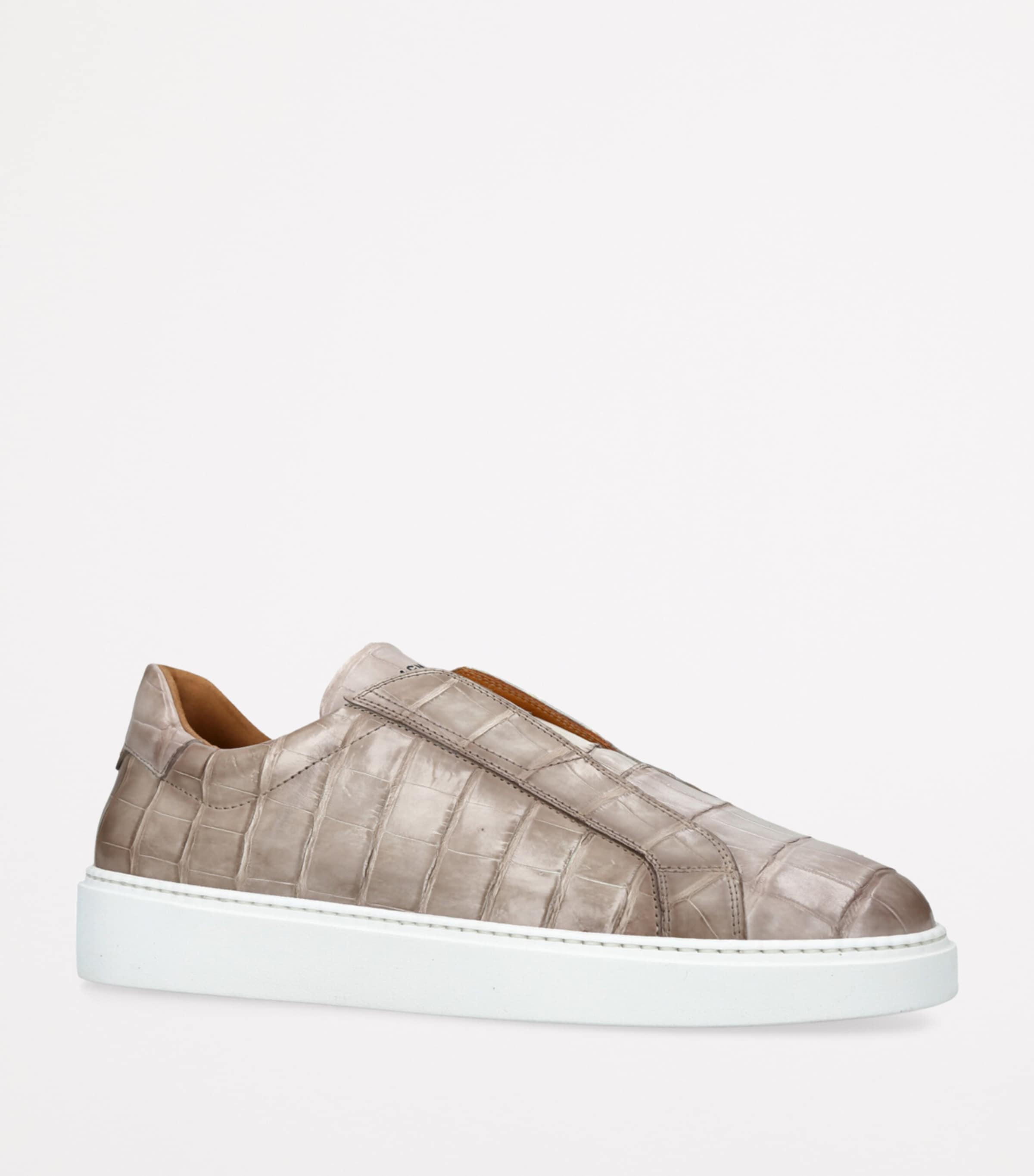 Crocodile Leather Lotto Sneakers BONE Image 3