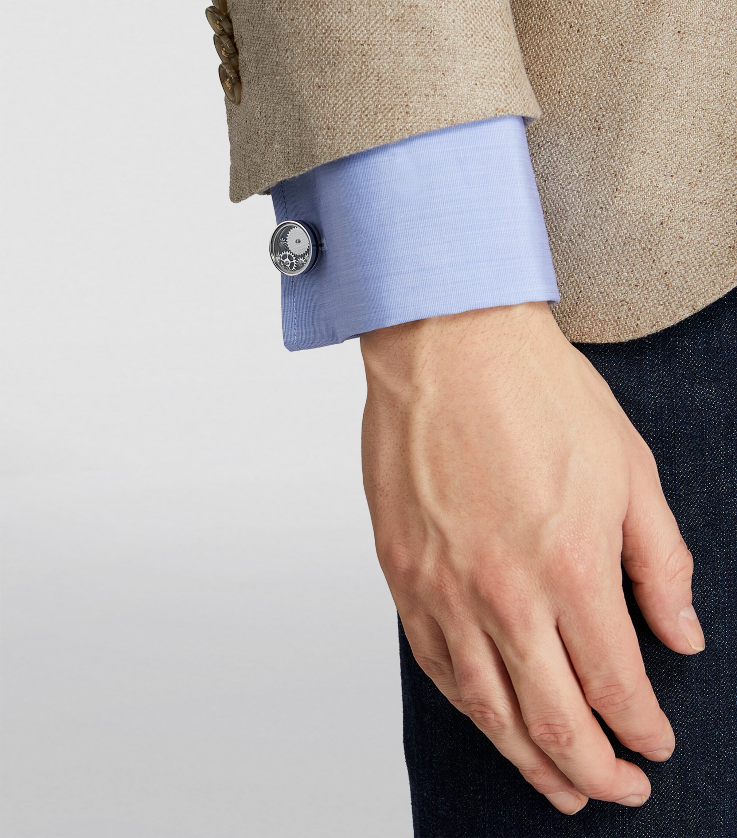 Circle Gear Cufflinks SILVER Image 3