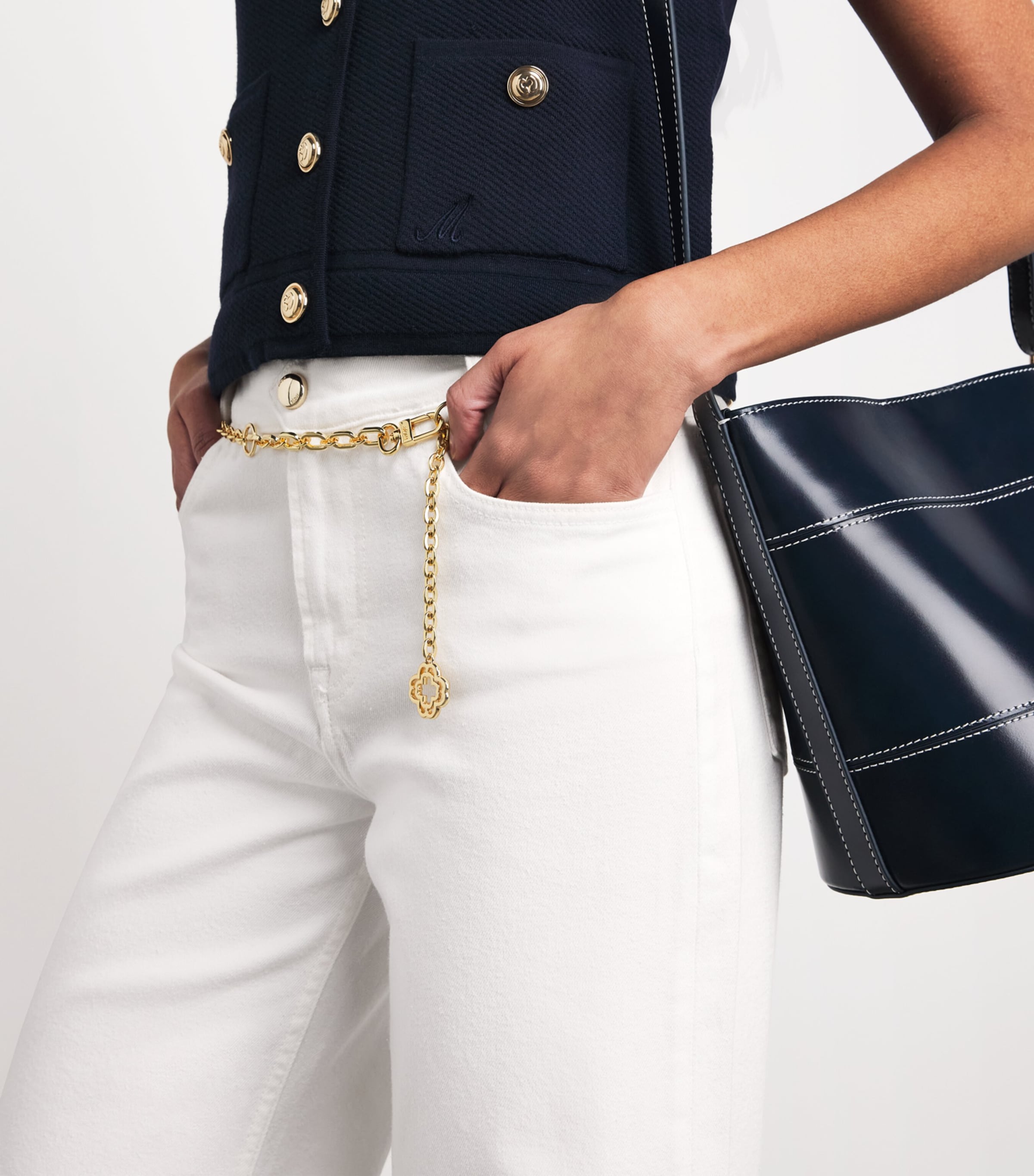 Maje Womens Stretch-Cotton Flare Jeans White Image 3