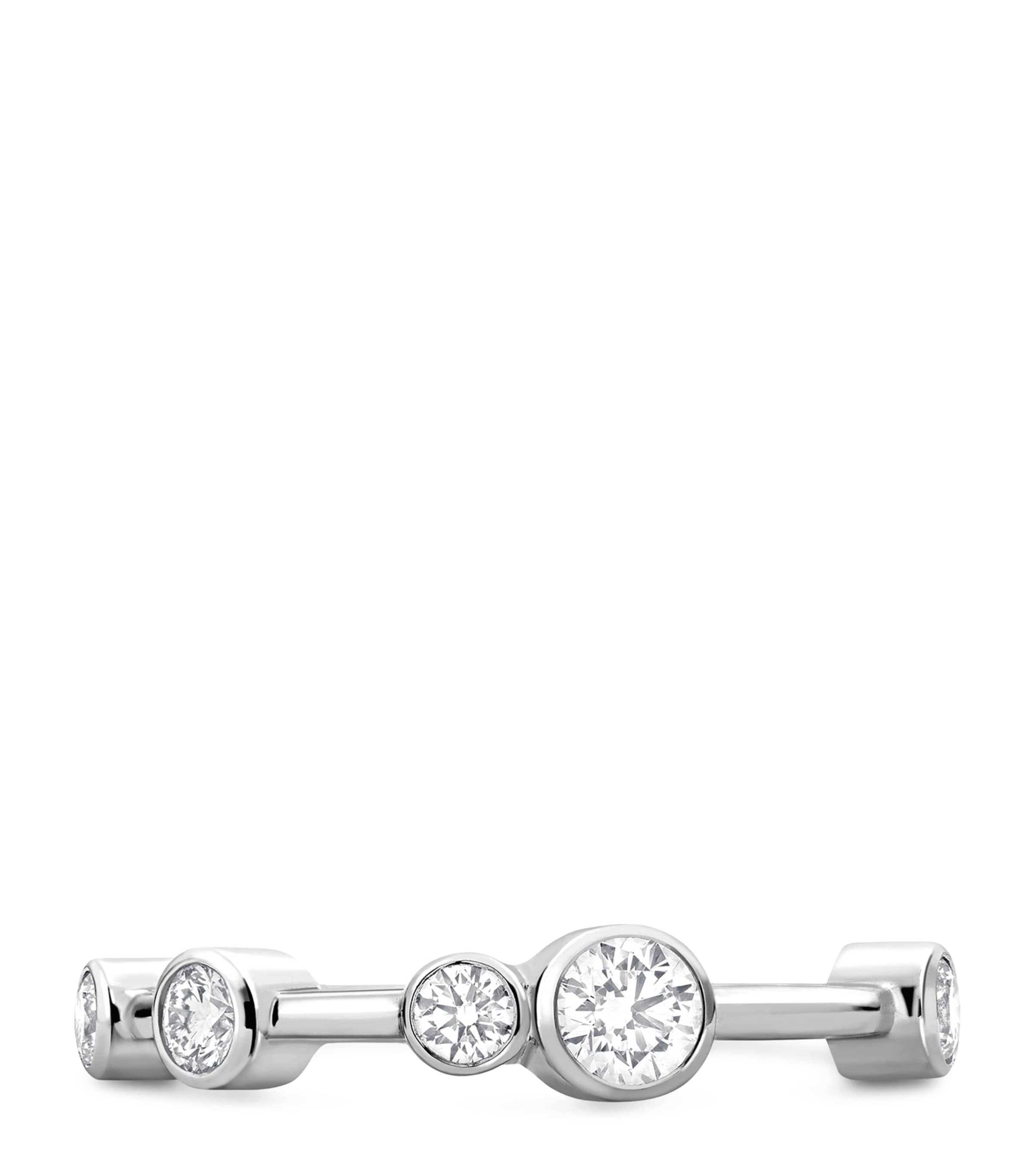 Platinum and Diamond Half-Hoop Ring PLATINUM Image 2