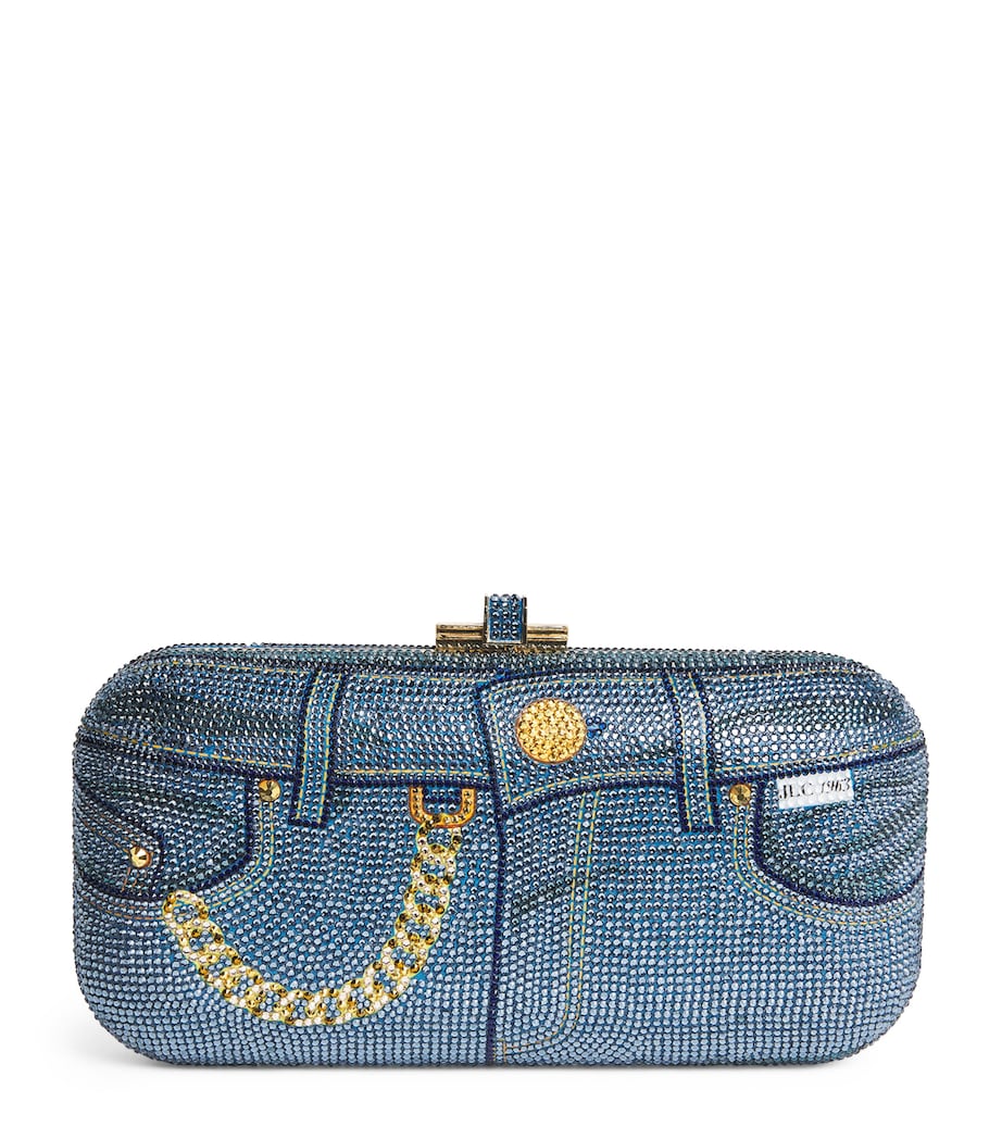 Embellished Jeans Long Slide Clutch Bag CDBMT Image 1