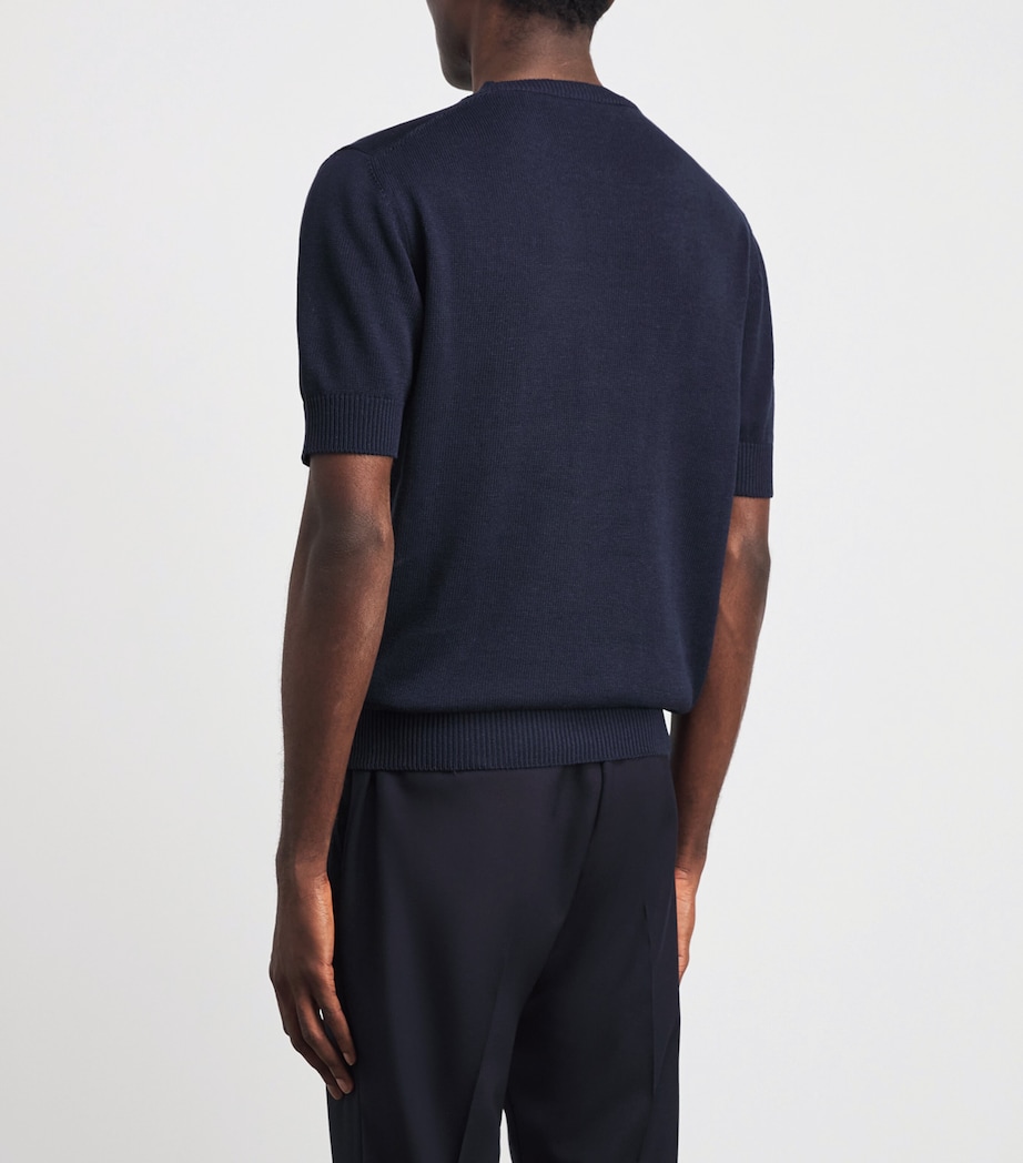 Isaia Mens Silk-Linen T-Shirt Image 5