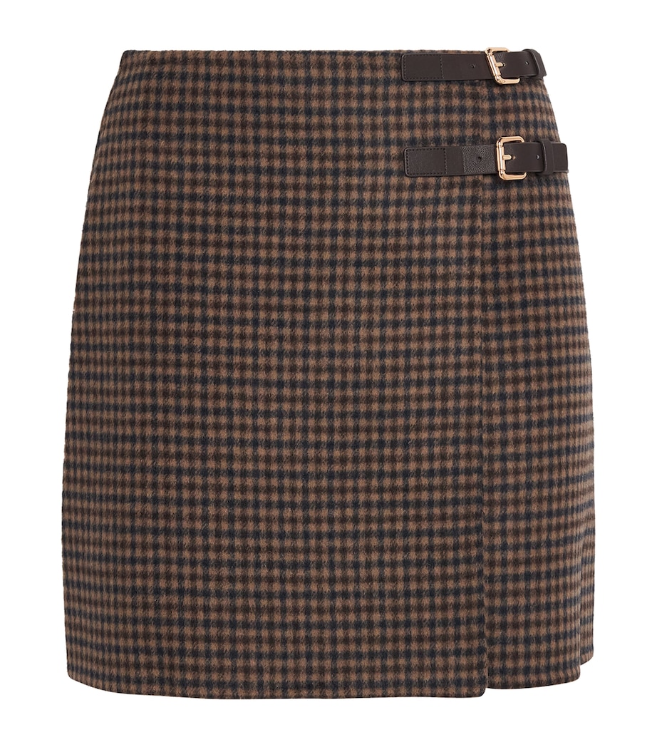Claudie Pierlot Womens Wool-Blend Check Mini Skirt Dual Color Image 1