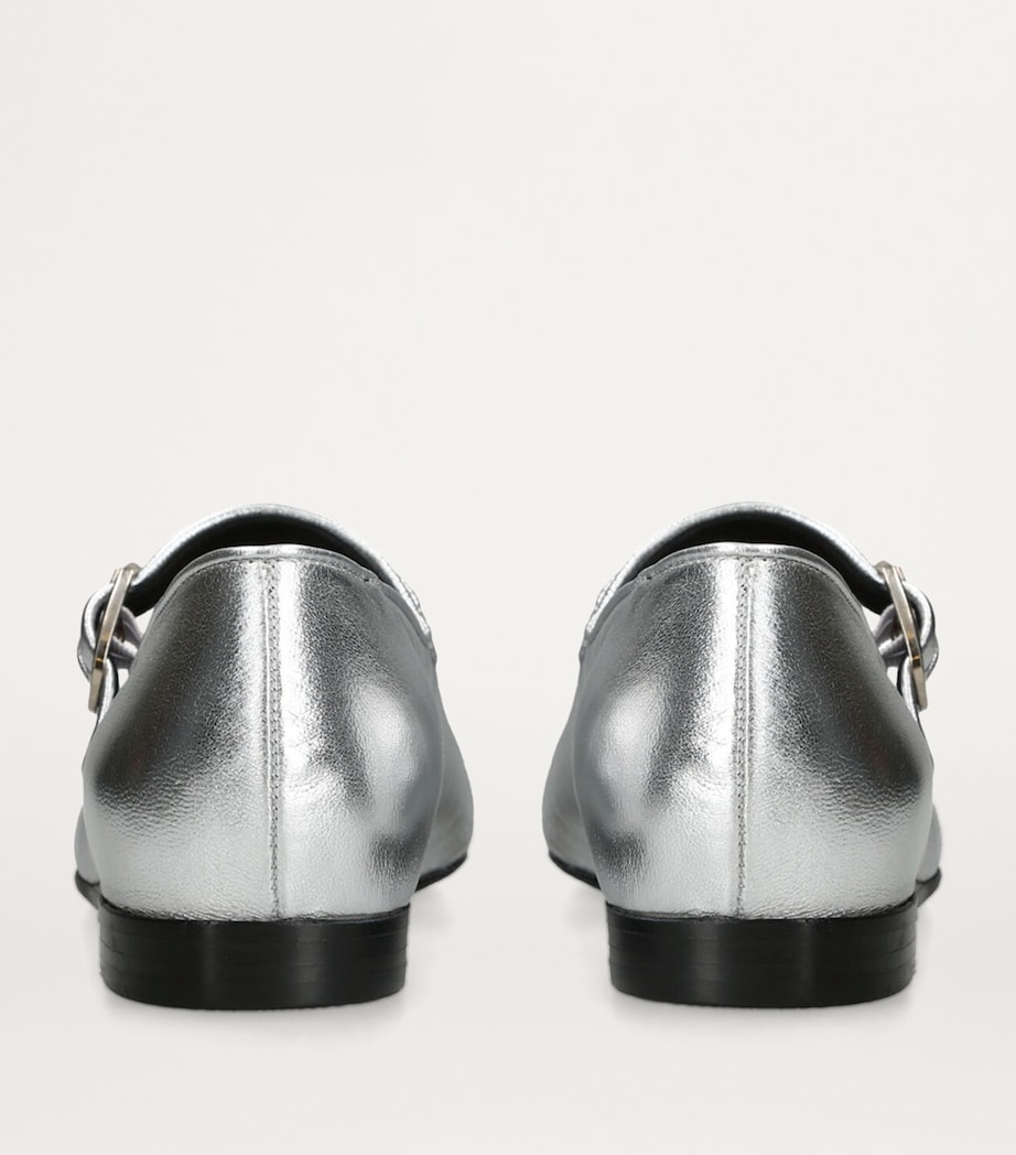 Le Monde Beryl Metallic Leather Mary Janes Silver Image 6