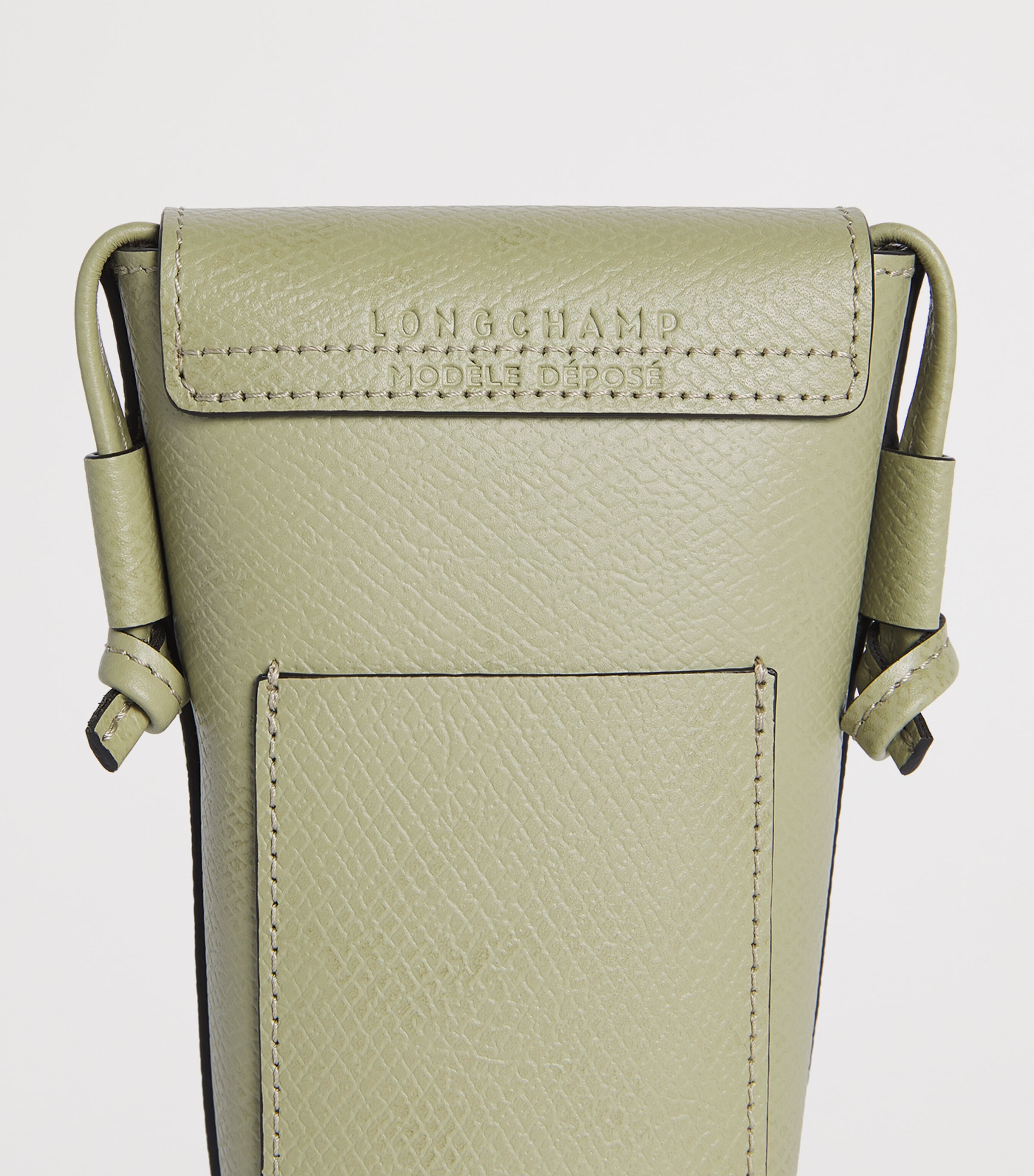 Longchamp Leather Épure Phone Case with Strap Amande Image 5