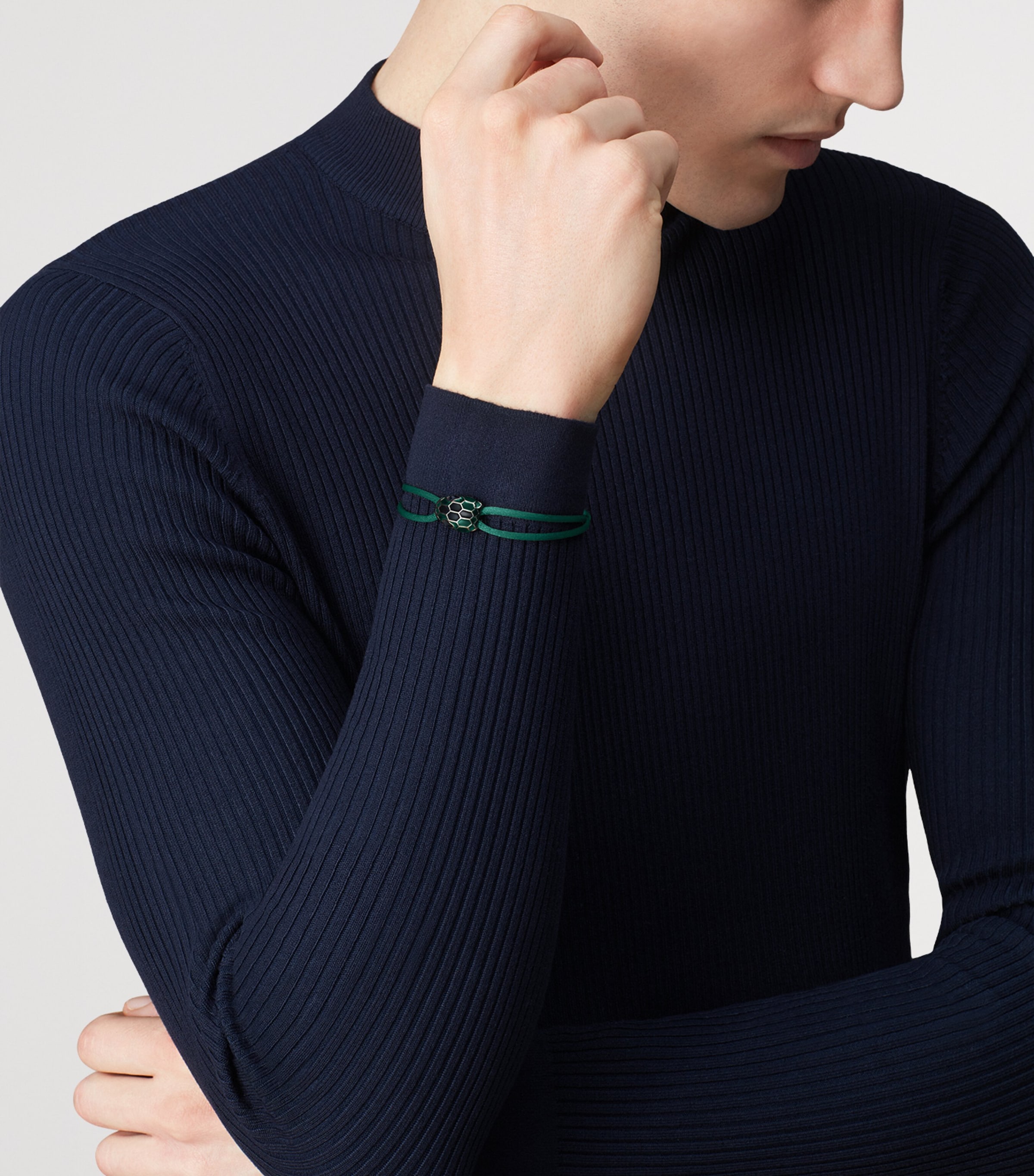 Serpenti Forever String Bracelet GREEN Image 4