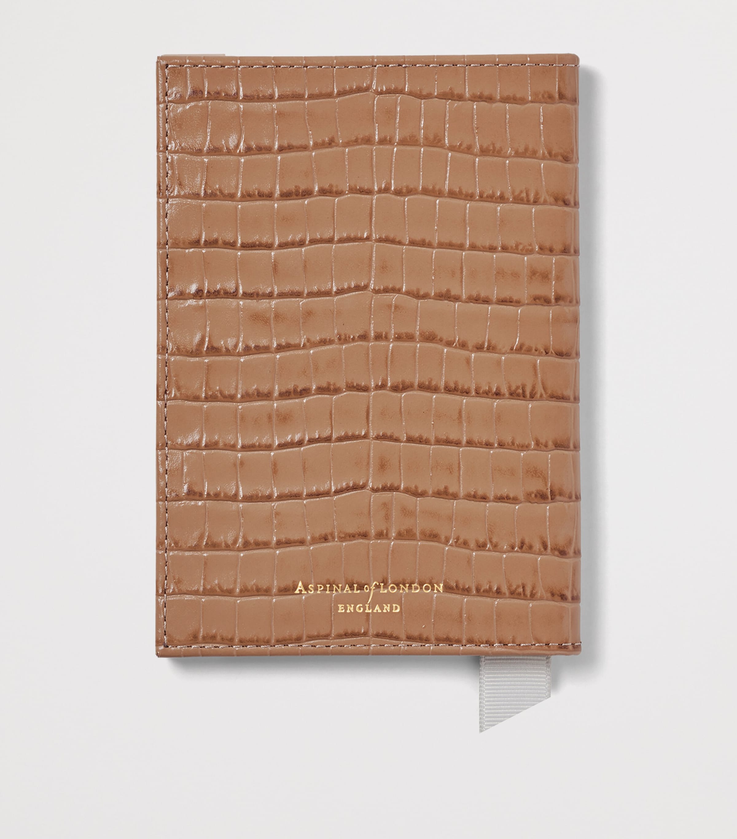 Aspinal Of London Croc-Effect Passport Cover Caramel Image 2